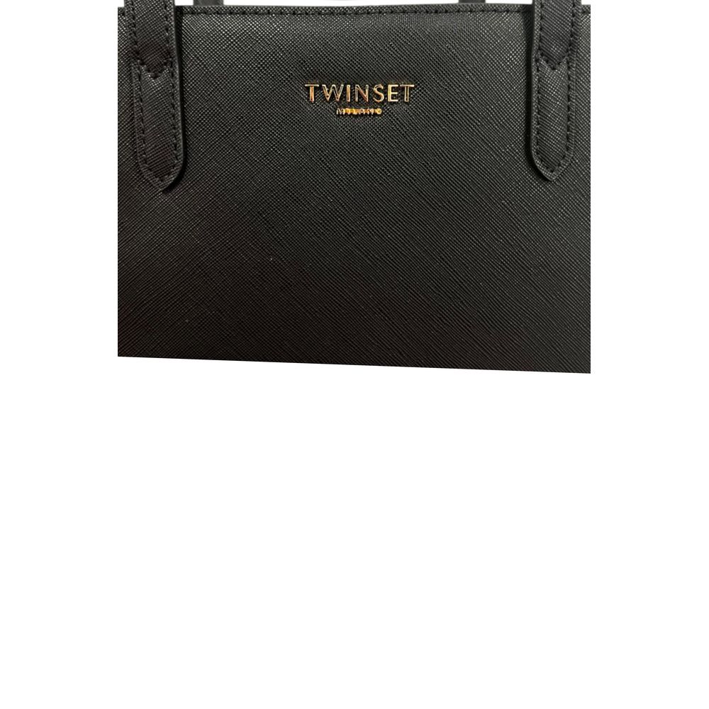 Sac bandoulière Twinset noir en similicuir pour femme