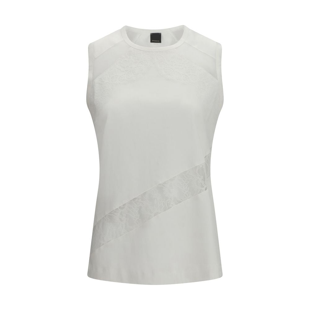 T-shirt sans manches en coton blanc PINKO