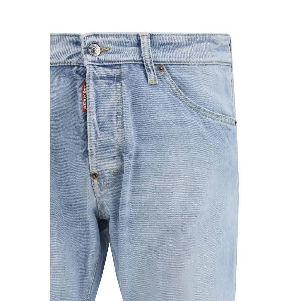 Dsquared² Blue Straight Leg Jeans for Men detail view