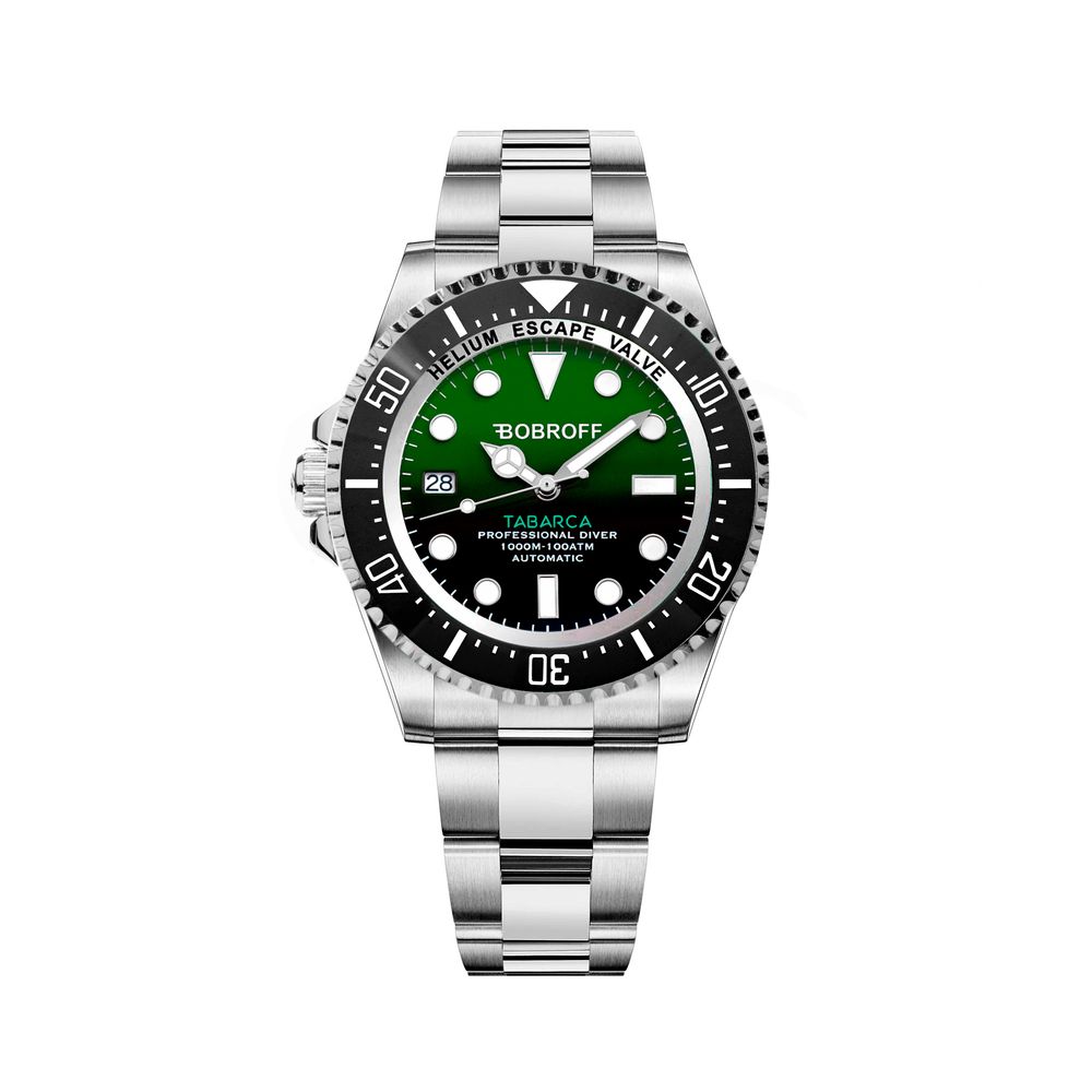 Montre sport Bobroff en acier inoxydable argenté
