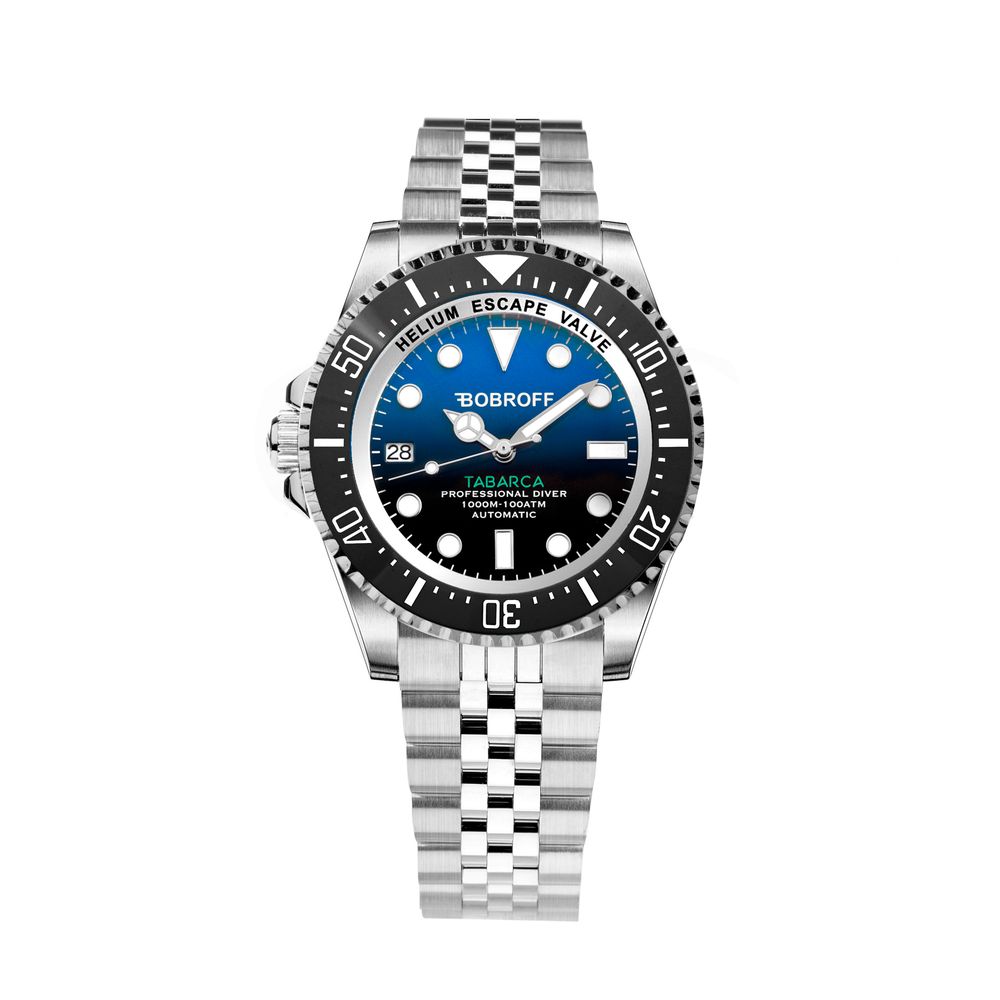 Montre sport Bobroff en acier inoxydable argenté