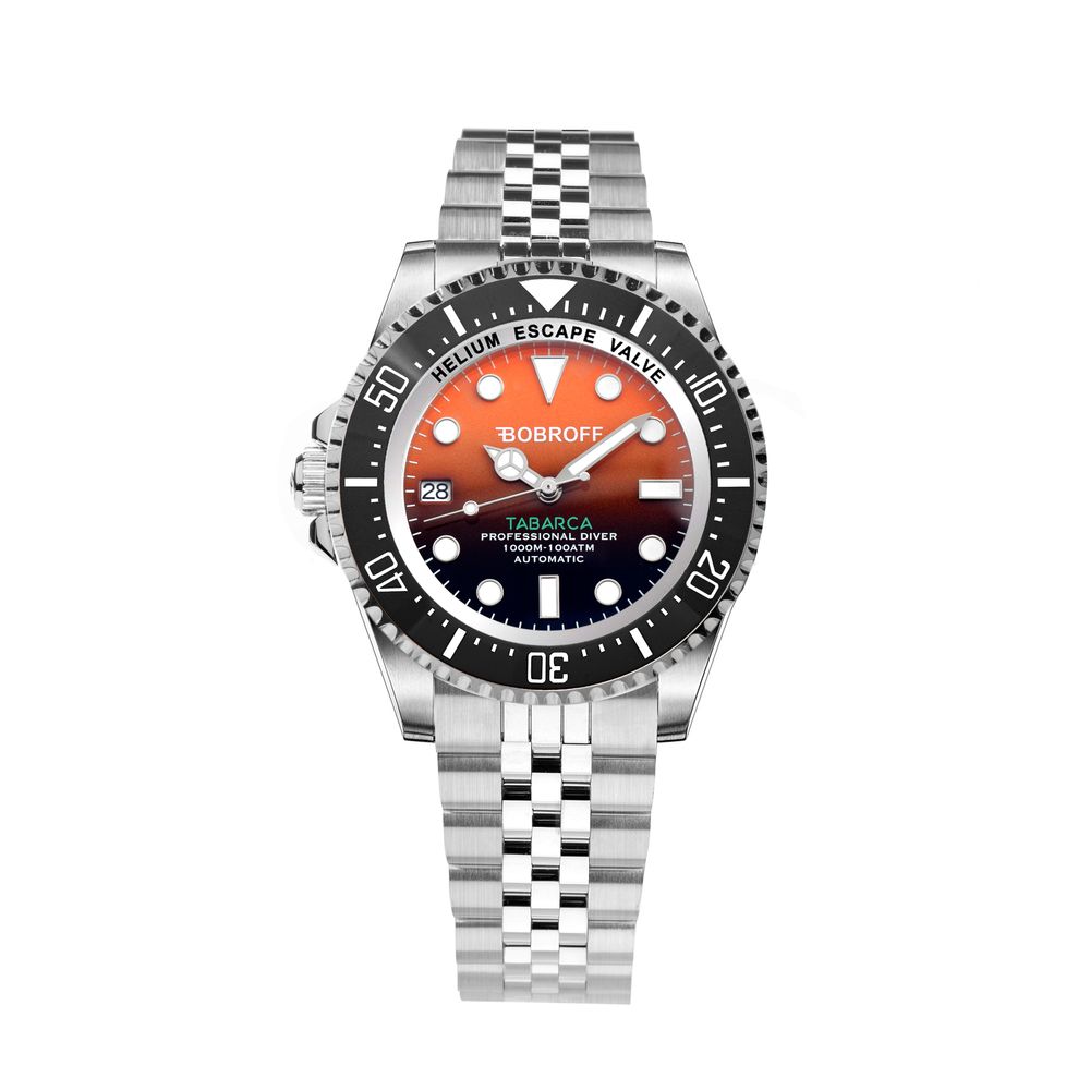 Montre sport Bobroff en acier inoxydable argenté