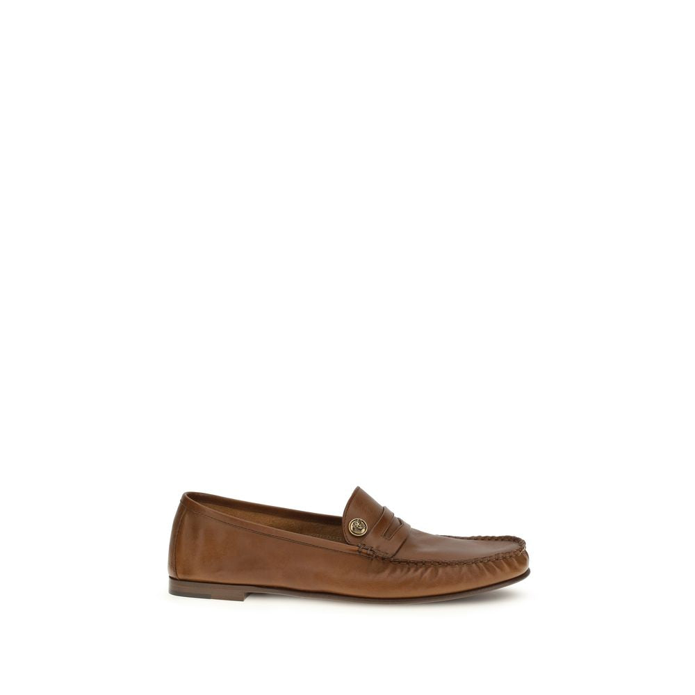 Versace Brown Slip On Loafers for Men