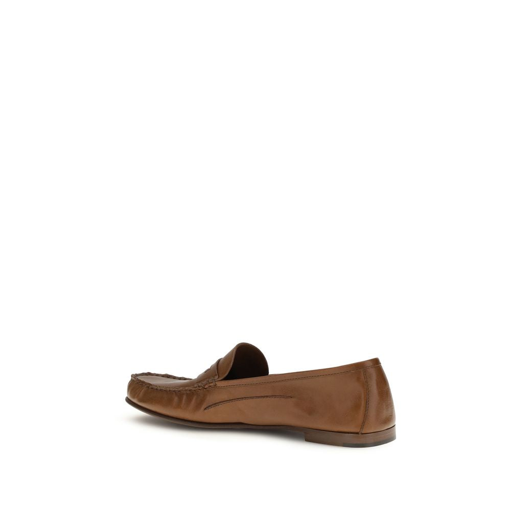 Versace Brown Slip On Loafers for Men detail view