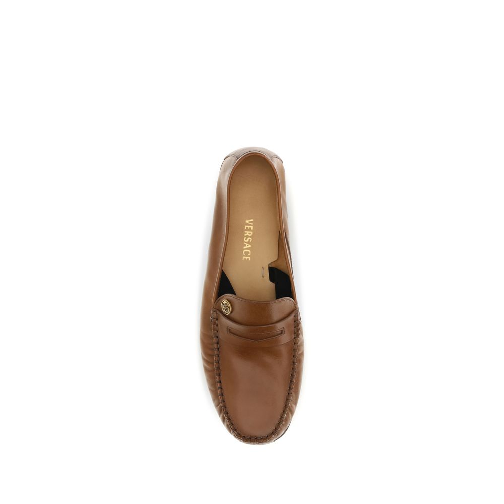 Versace Brown Slip On Loafers for Men side view