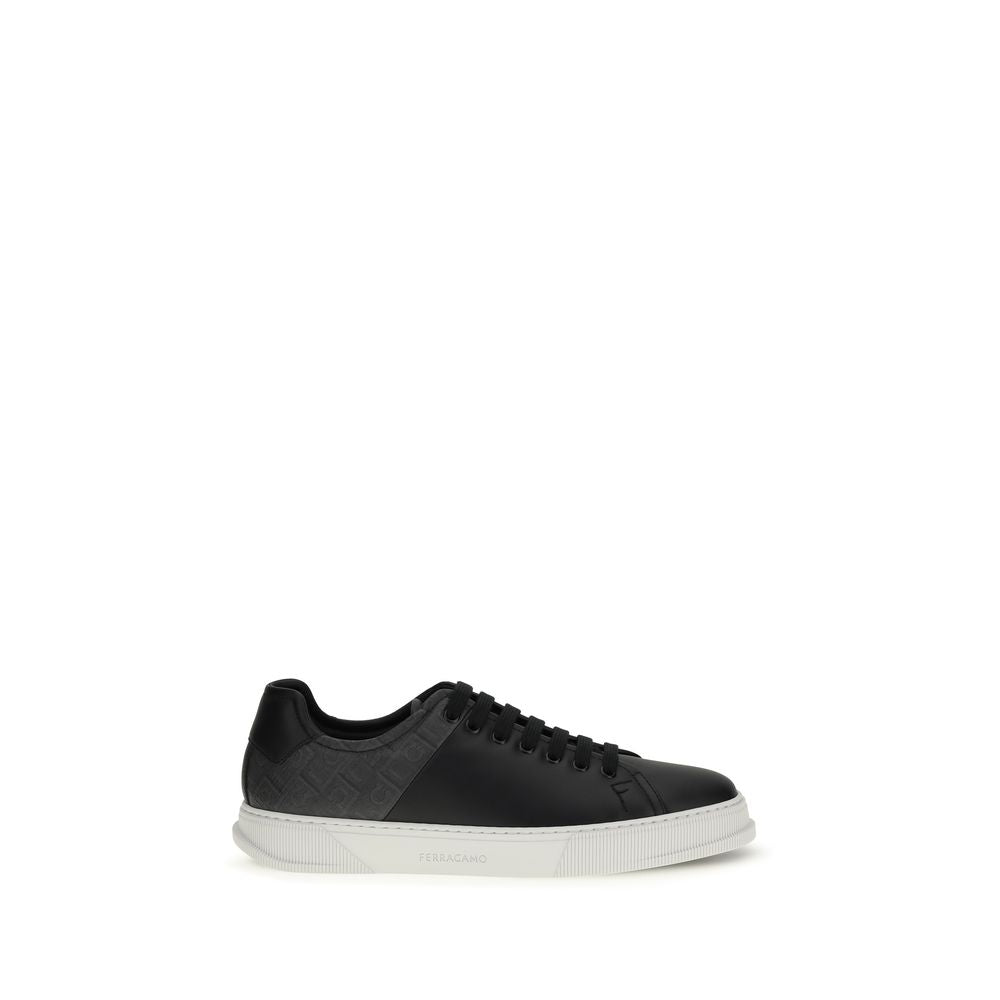 Ferragamo Black Low Top Sneakers for Men