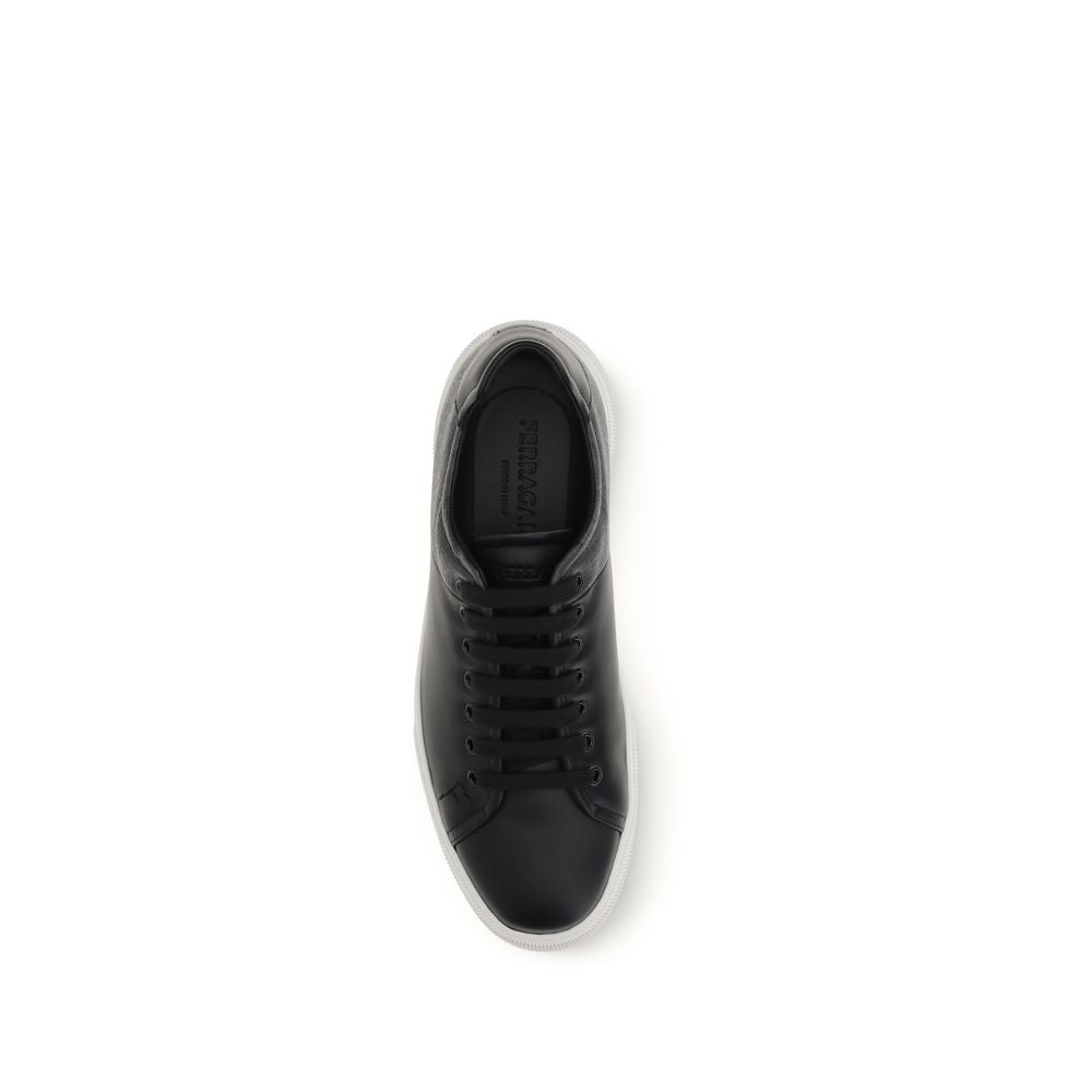 Ferragamo Black Low Top Sneakers for Men side view