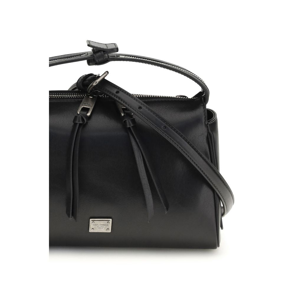 Sac à main Dolce & Gabbana en cuir de veau noir Bos Taurus