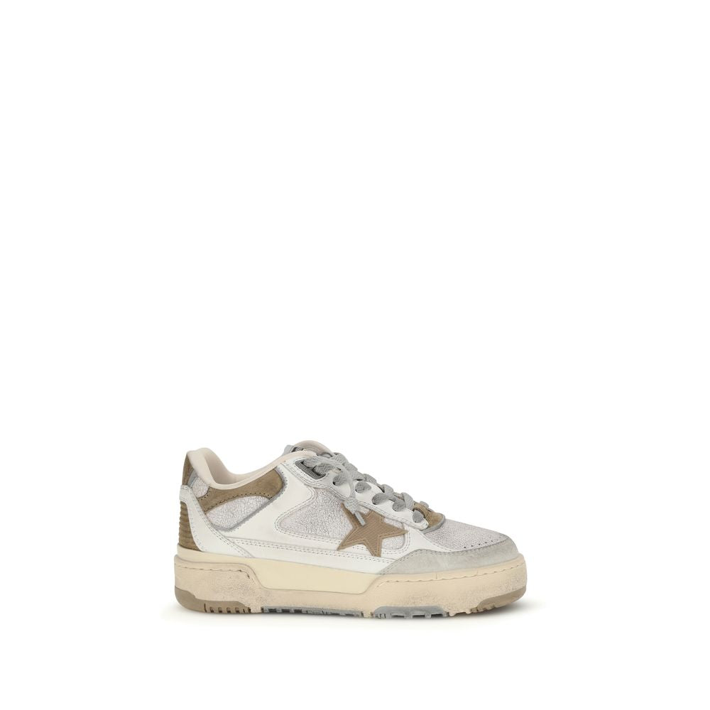 Baskets épaisses Golden Goose en cuir de veau blanc Bos Taurus