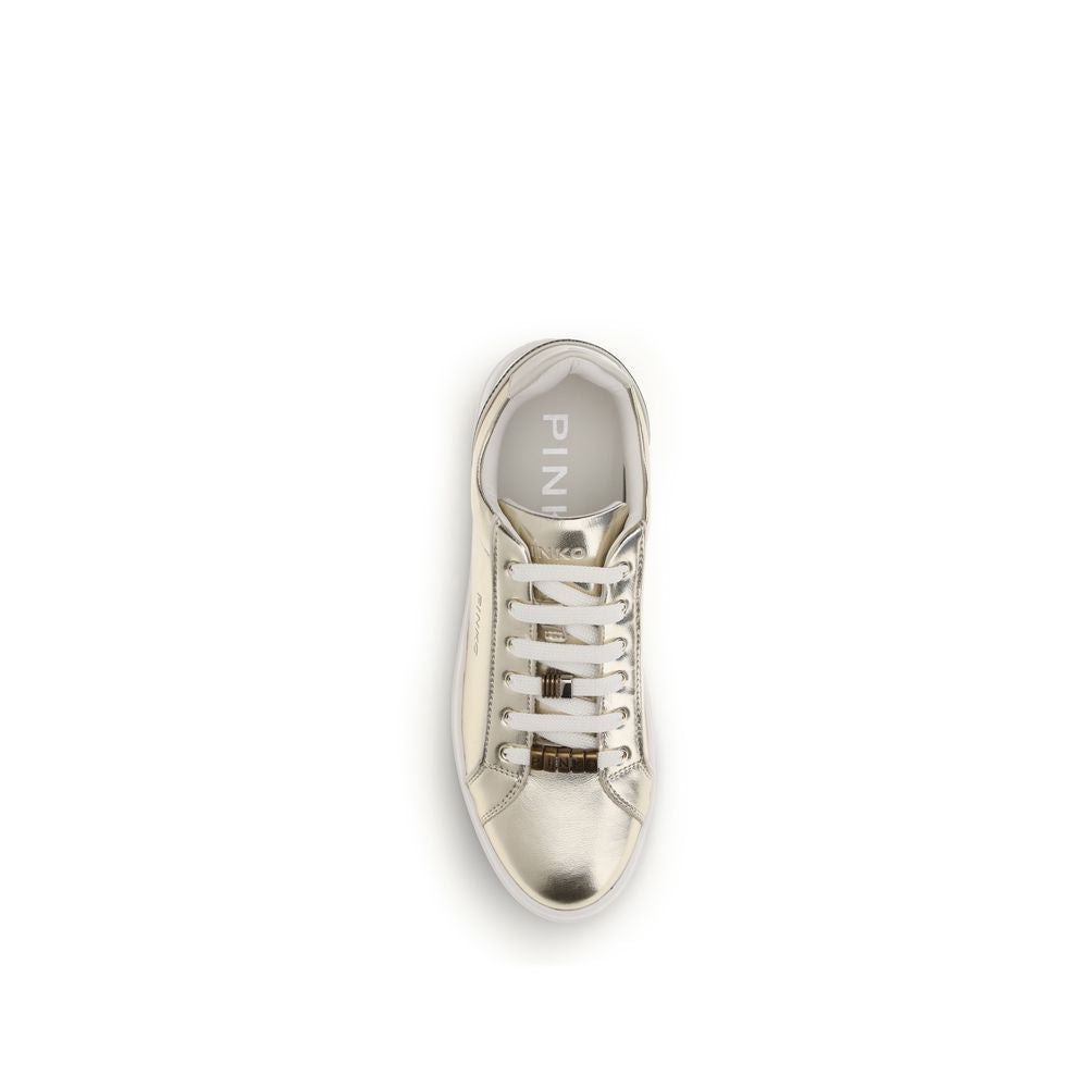 PINKO Gold Platform Sneakers for Women side view