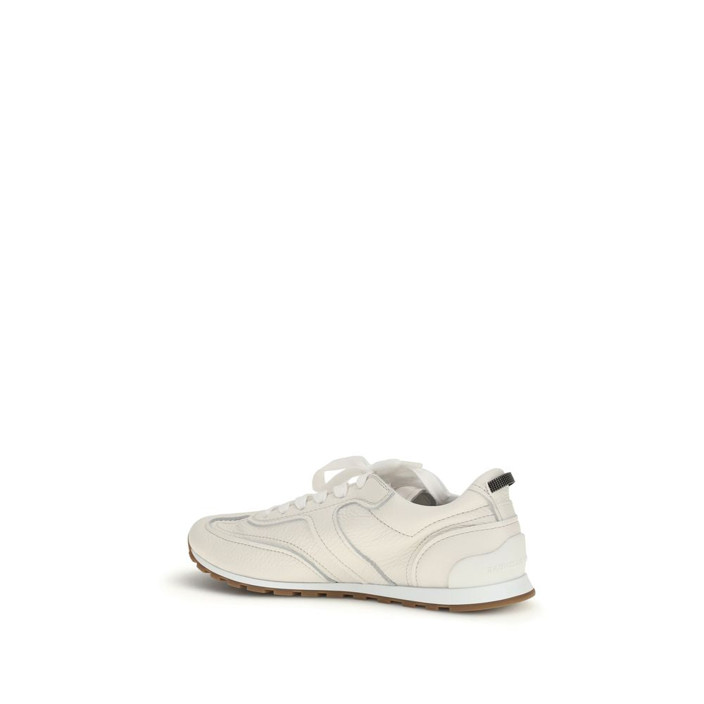 Brunello Cucinelli White Low Top Sneakers for Women detail view