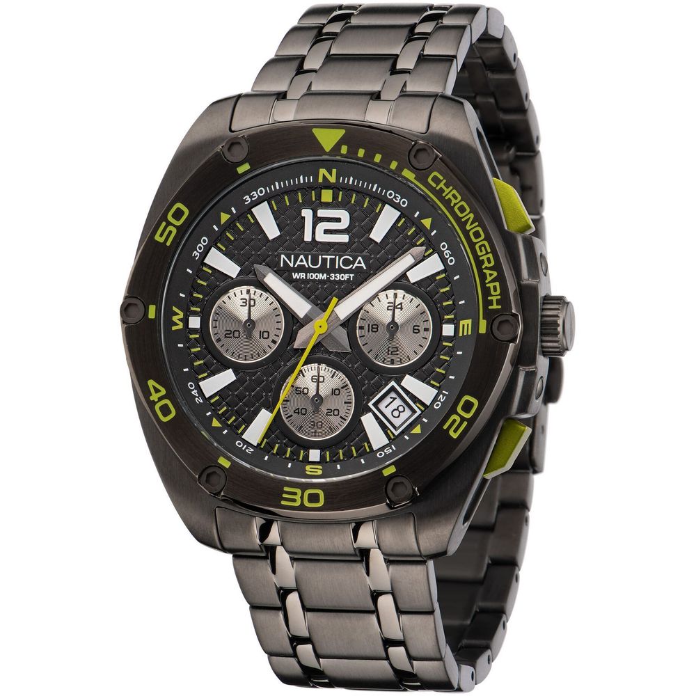 Montre de sport NAUTICA grise en acier inoxydable
