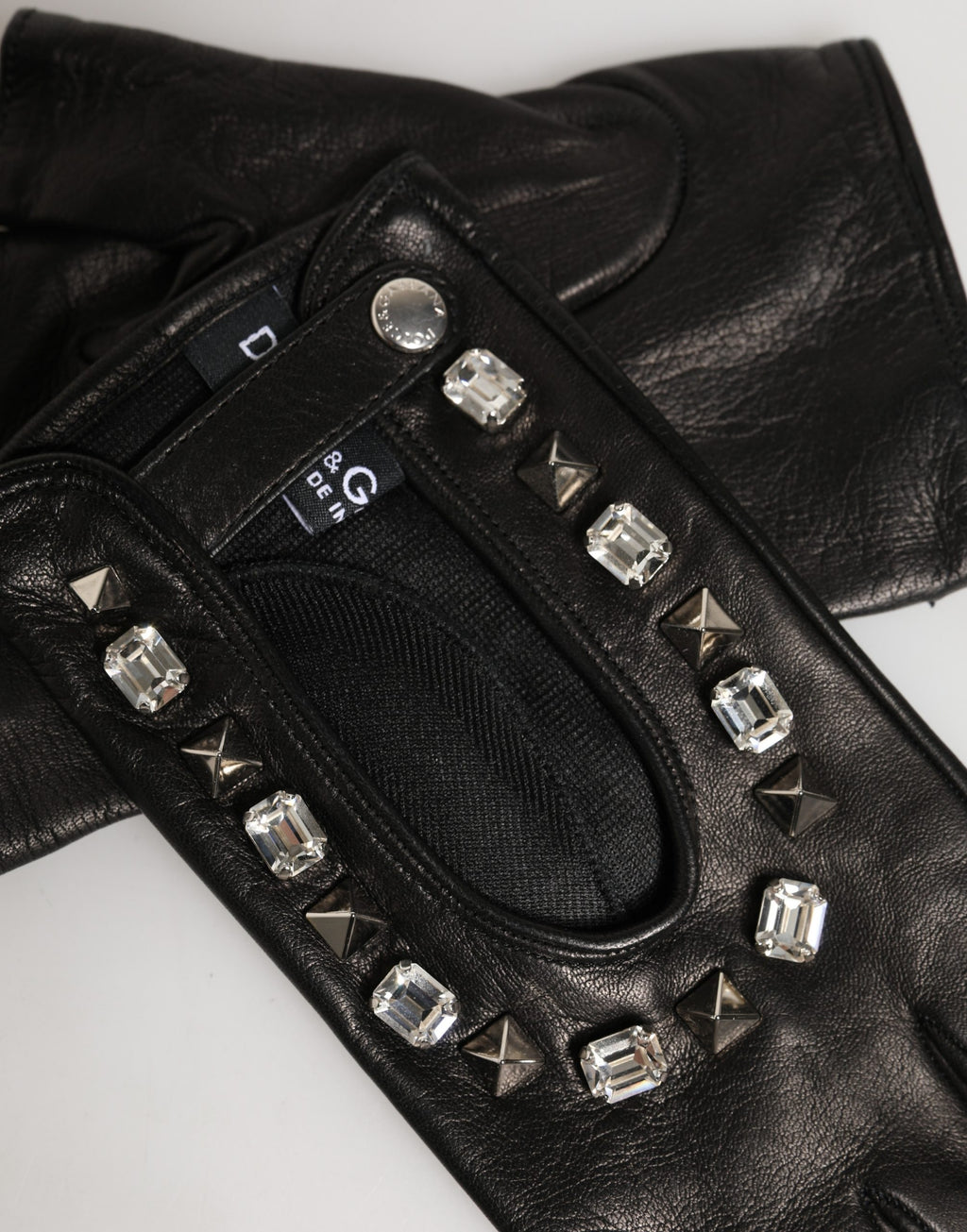 Dolce & Gabbana Black Gloves for Women side view