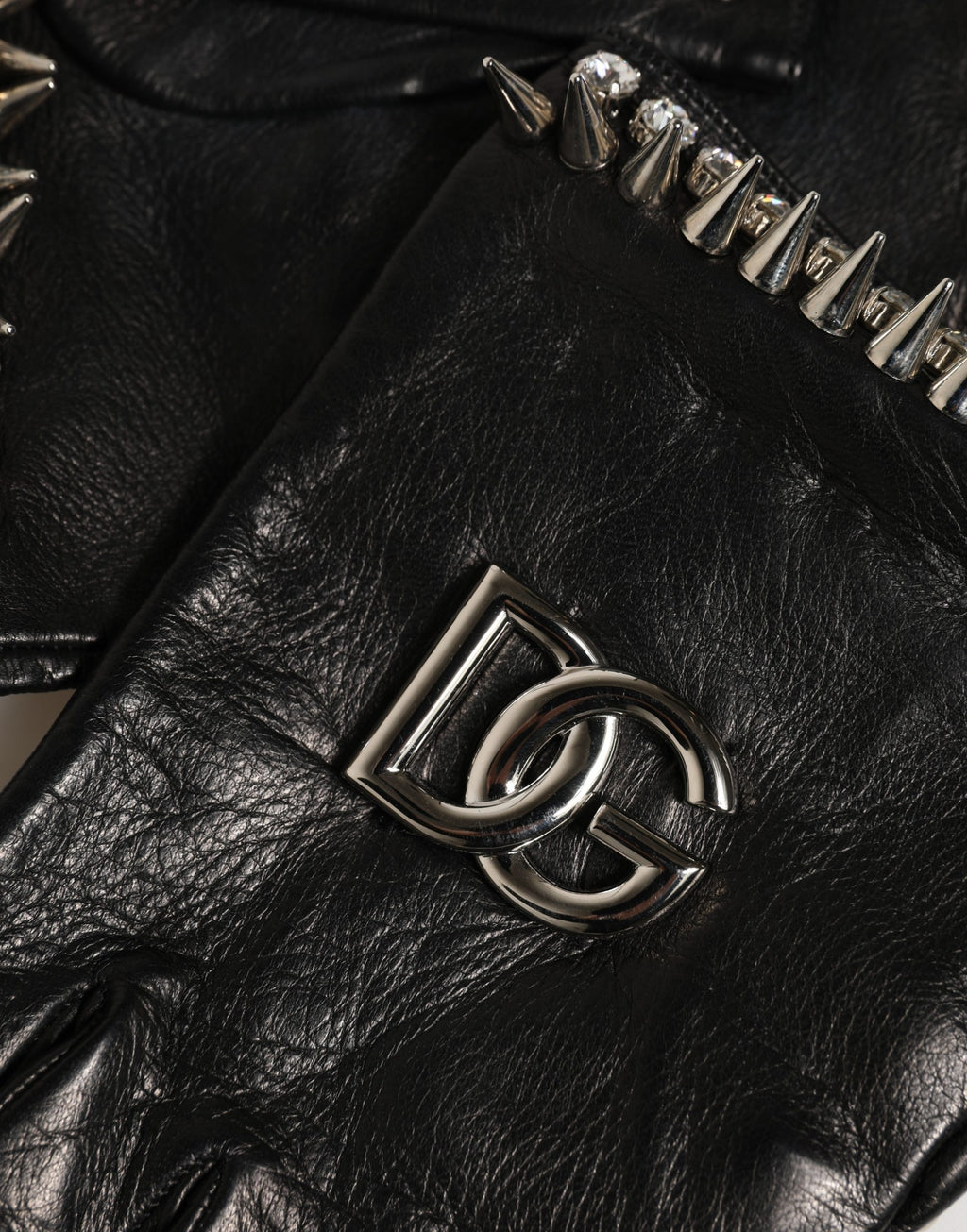 Dolce & Gabbana Black Gloves for Women side view