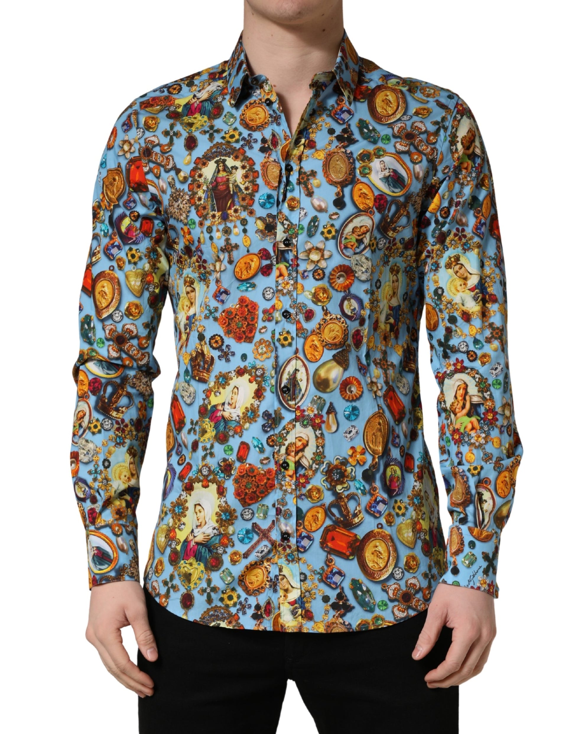 Dolce & Gabbana Blue Dress Shirt for Men alternate view
