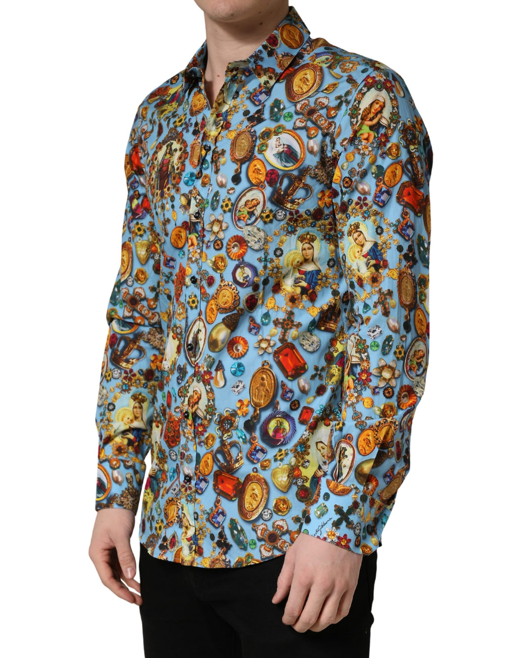 Dolce & Gabbana Blue Dress Shirt for Men detail view