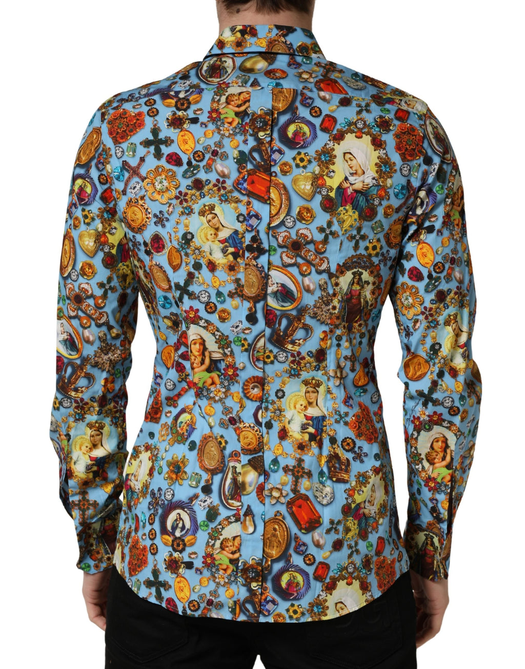 Dolce & Gabbana Blue Dress Shirt for Men side view