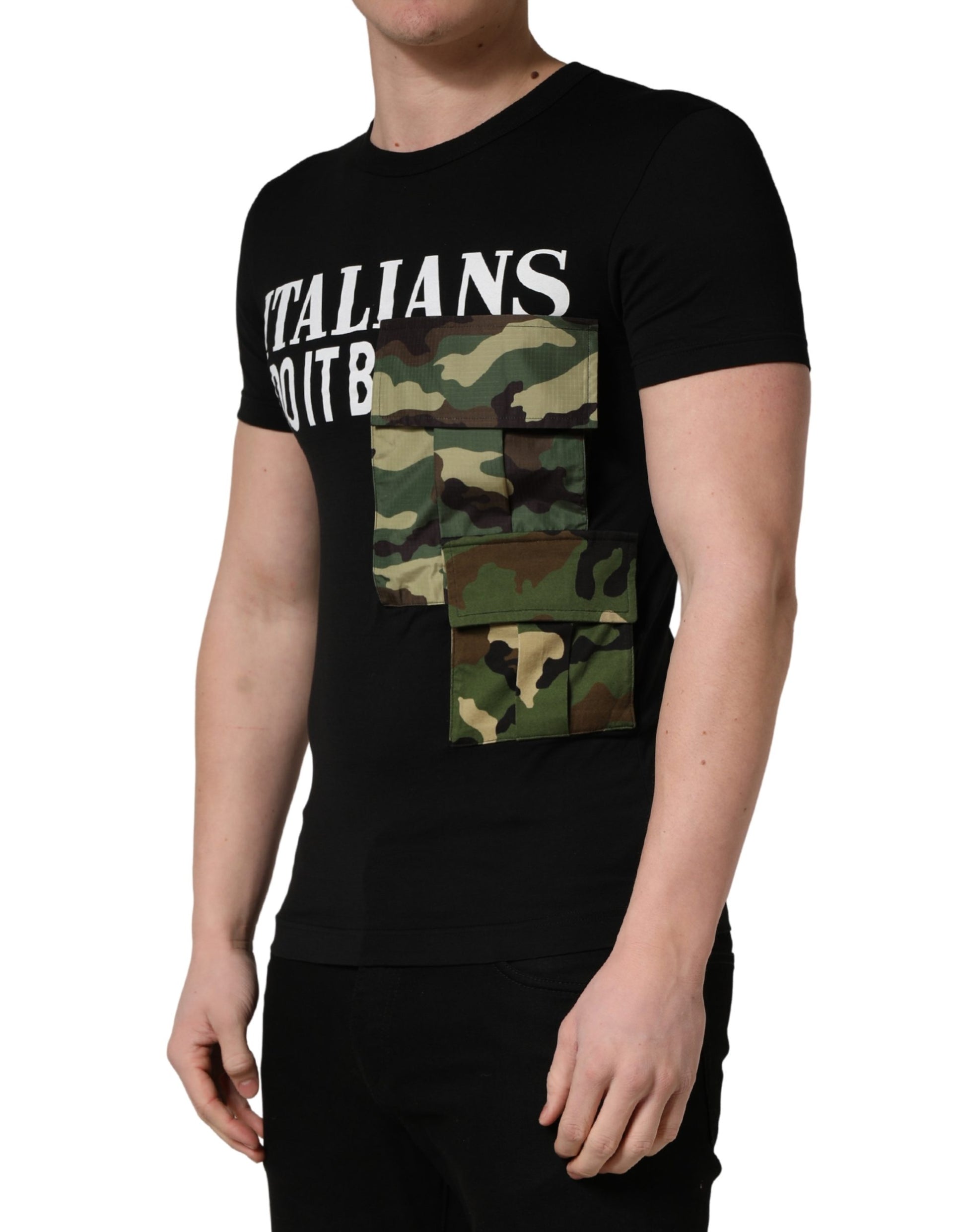 Dolce & Gabbana Black Short-Sleeve Shirt for Men detail view