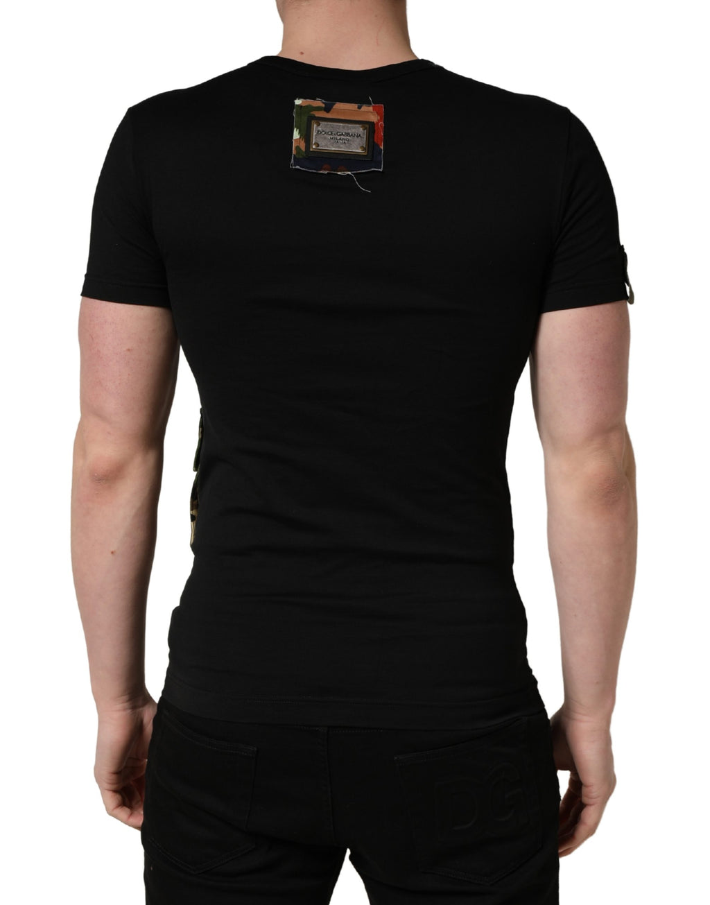 Dolce & Gabbana Black Short-Sleeve Shirt for Men side view