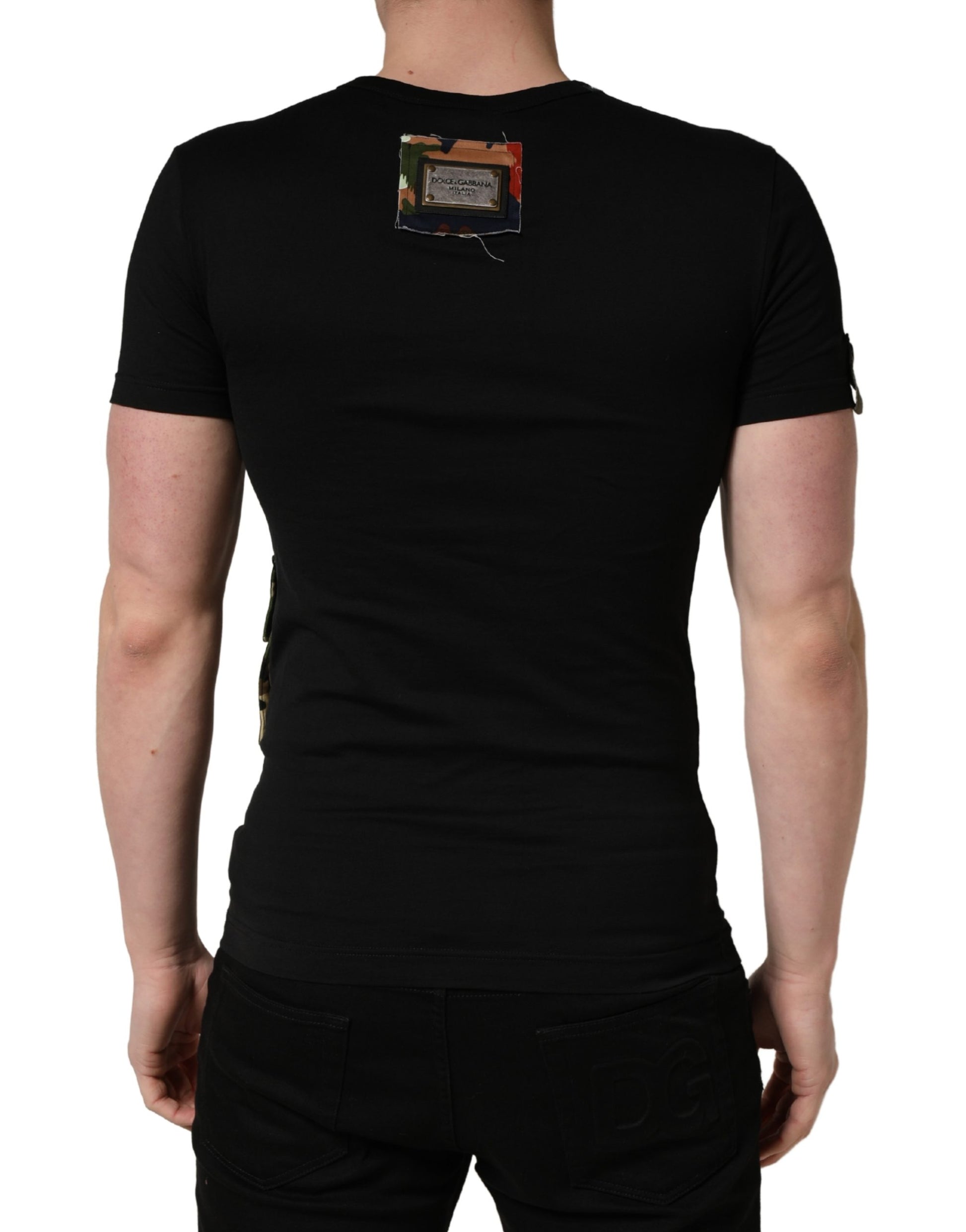 Dolce & Gabbana Black Short-Sleeve Shirt for Men side view