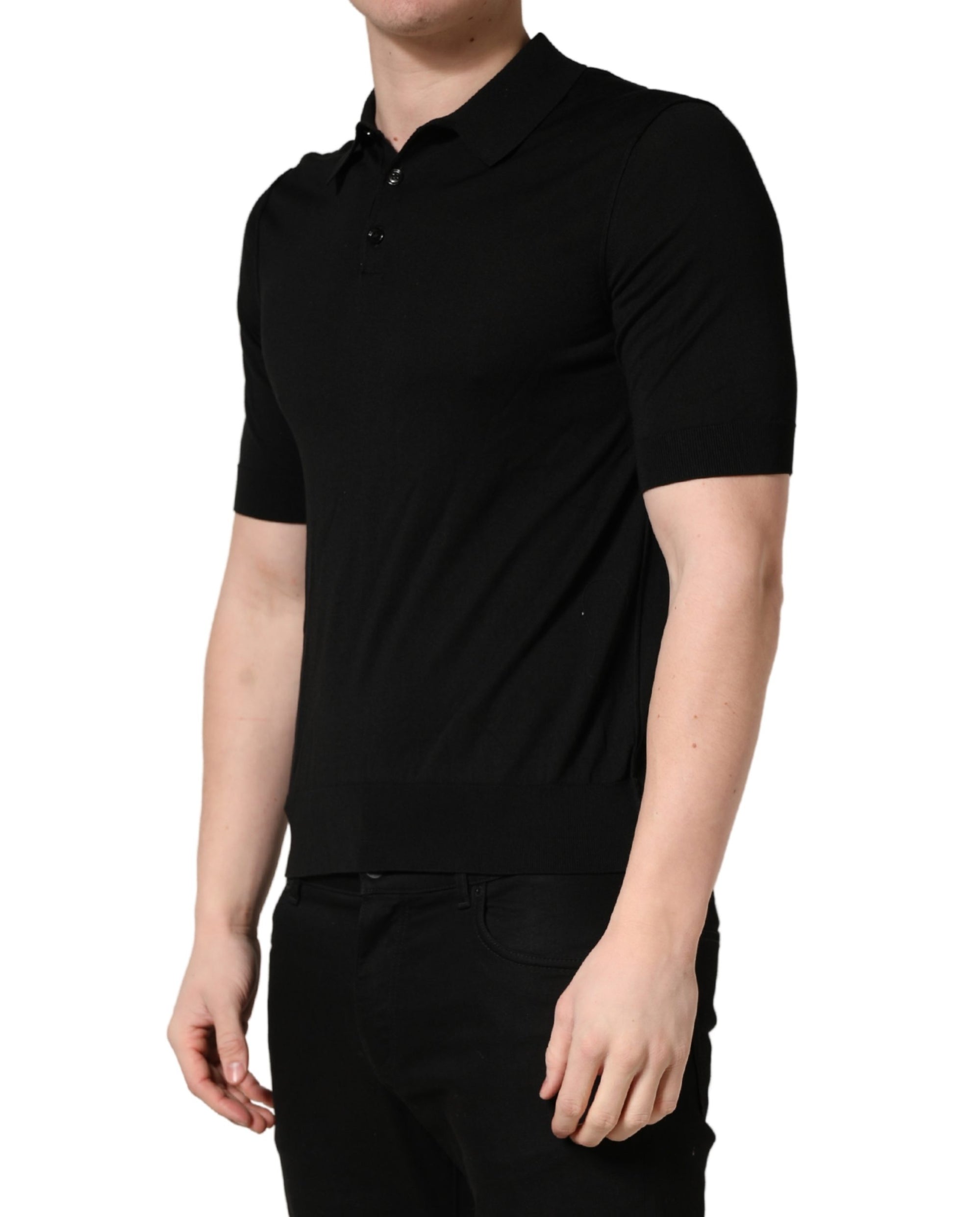 Dolce & Gabbana Black Polo Shirt for Men detail view