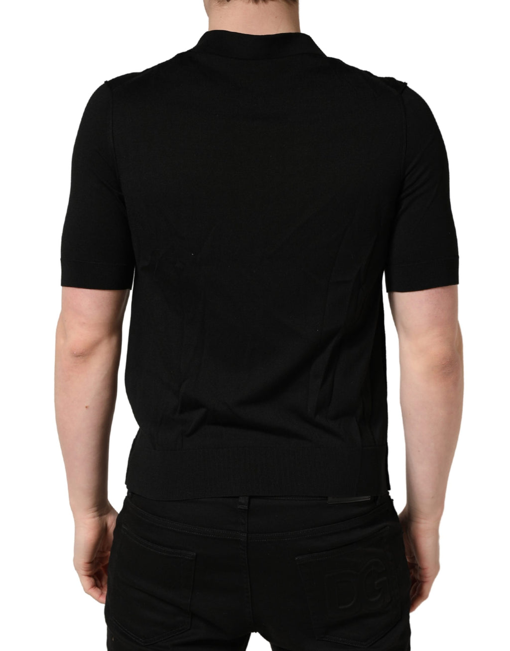 Dolce & Gabbana Black Polo Shirt for Men side view