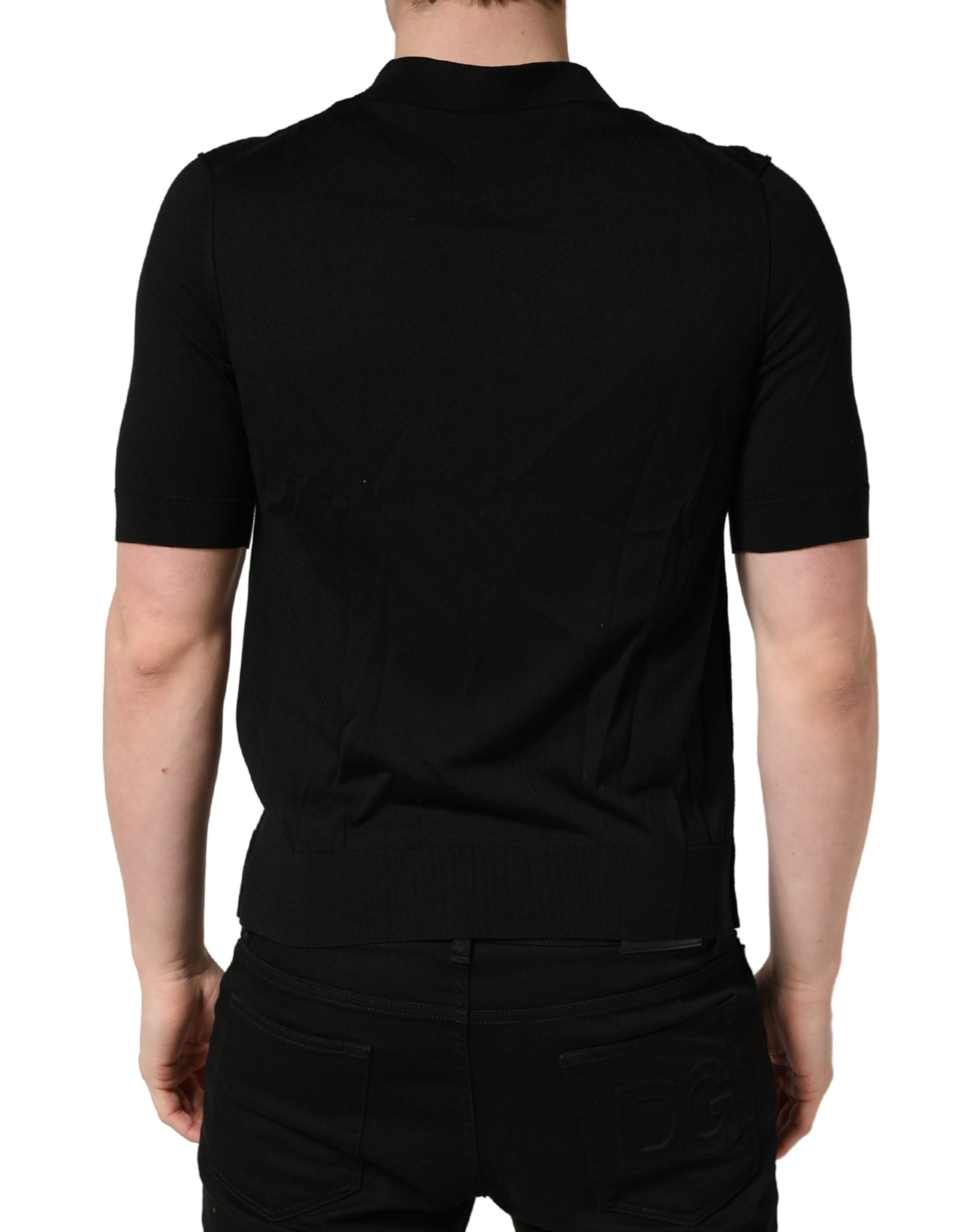 Dolce & Gabbana Black Polo Shirt for Men side view