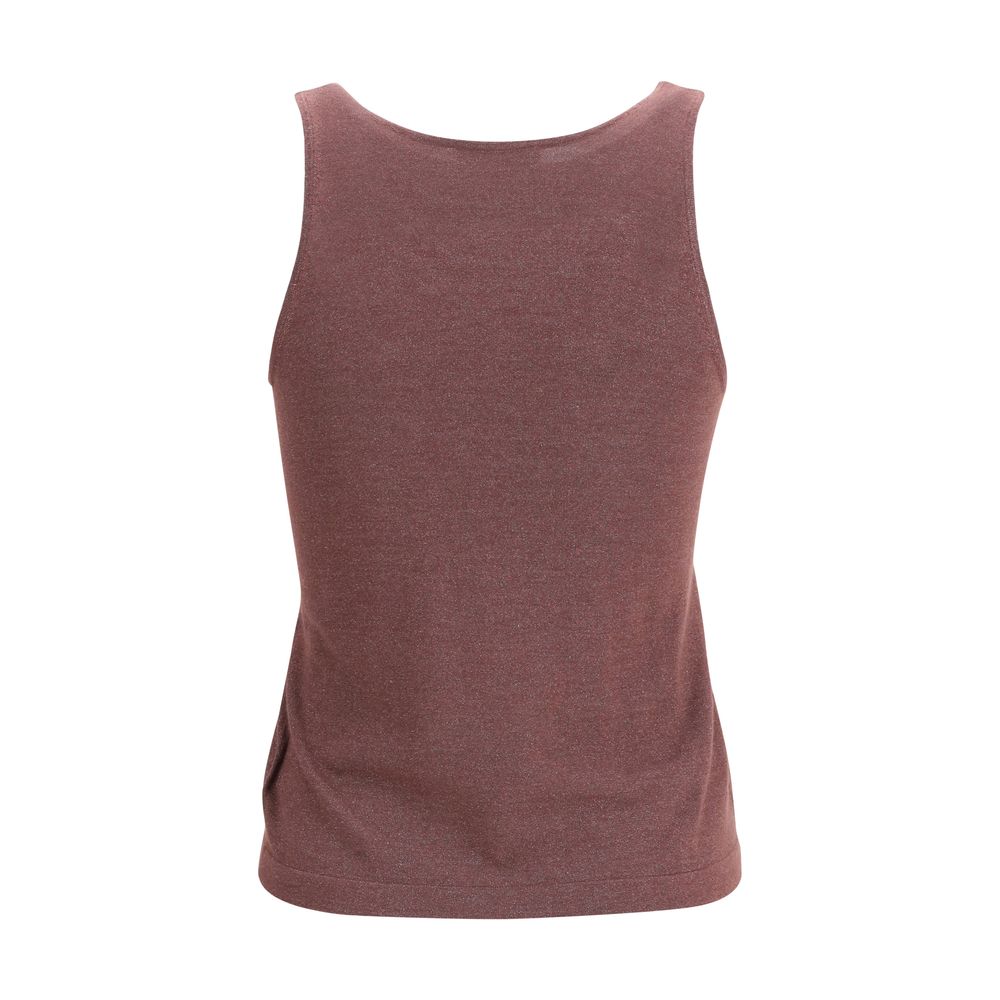 Brunello Cucinelli Red Sleeveless T-Shirt for Women alternate view