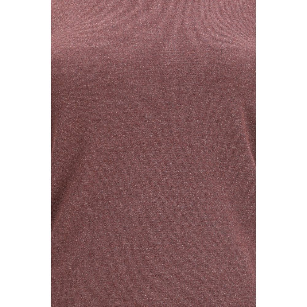 Brunello Cucinelli Red Sleeveless T-Shirt for Women detail view