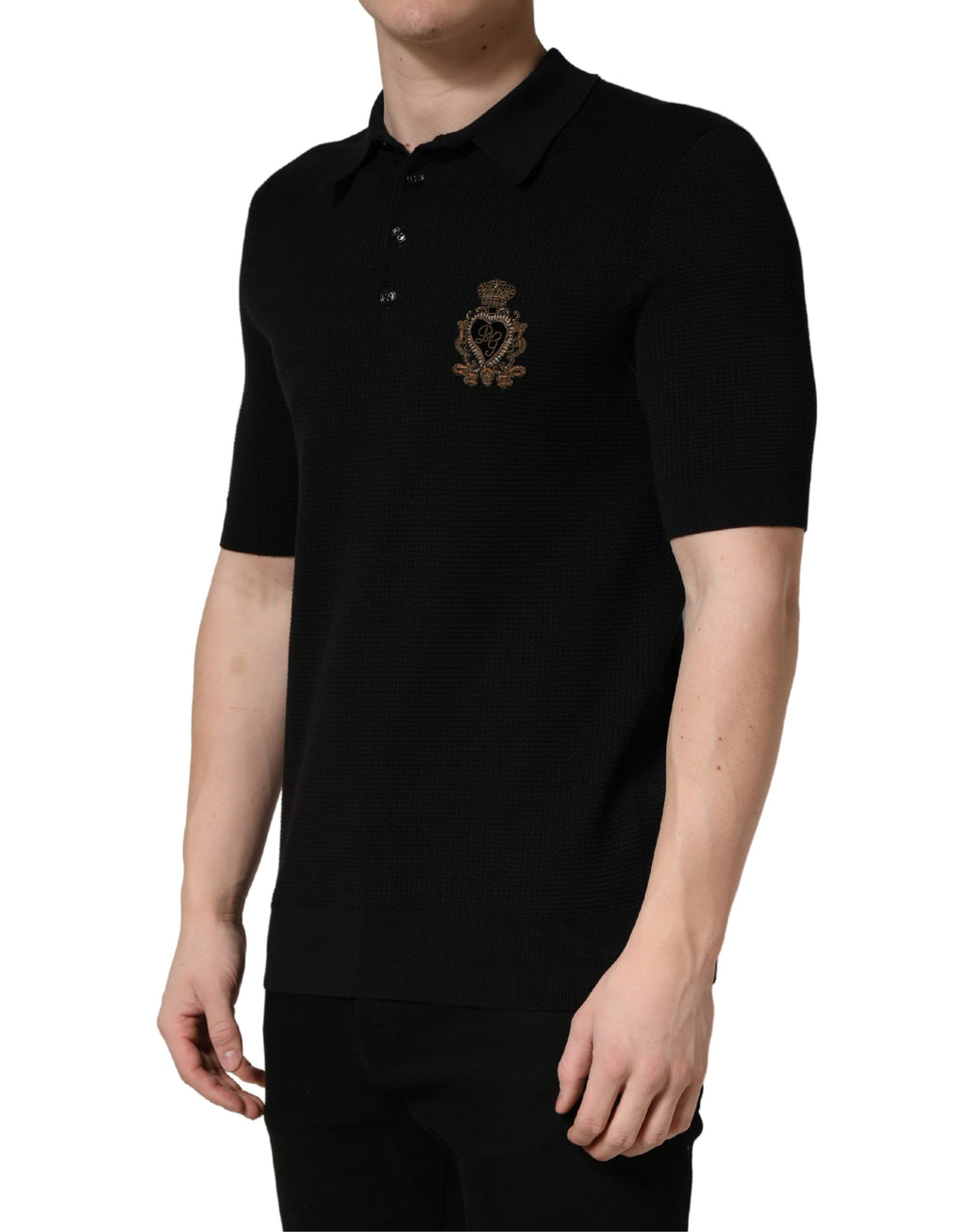 Dolce & Gabbana Black Polo Shirt for Men detail view