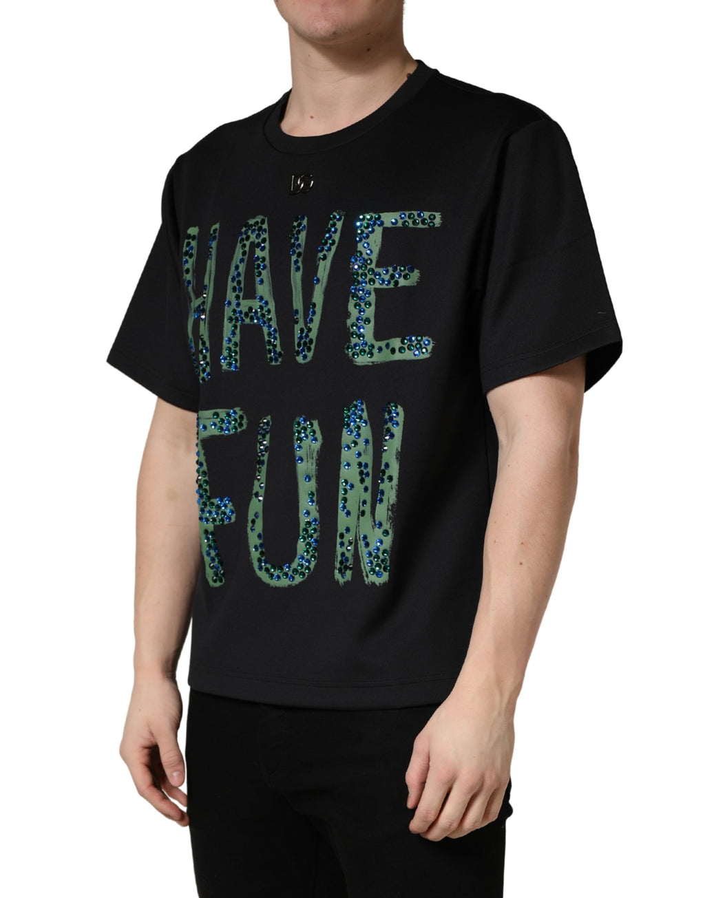 Dolce & Gabbana Black Short-Sleeve Shirt for Men detail view