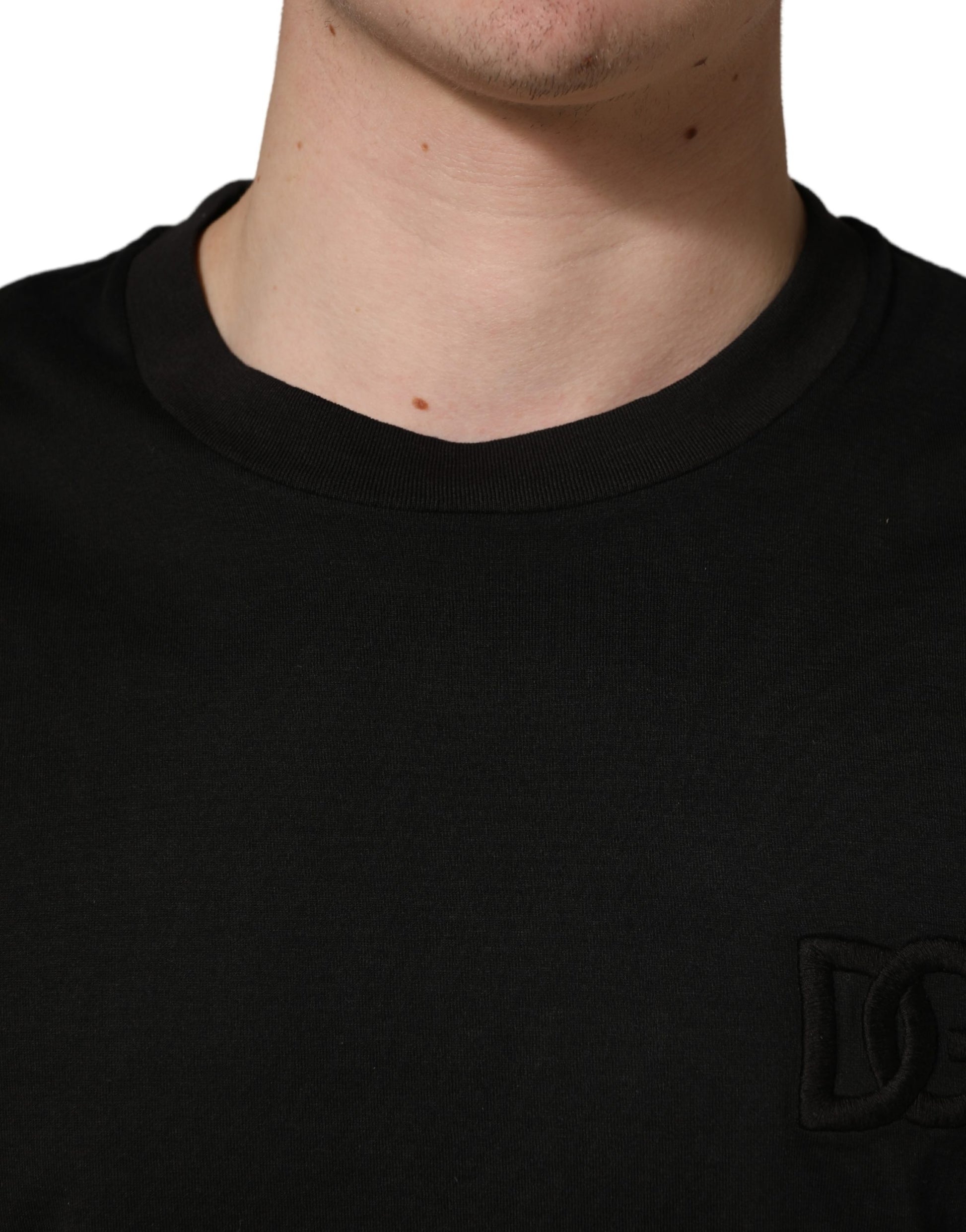 Dolce & Gabbana Black Cotton Short Sleeves Crew Neck  T-shirt