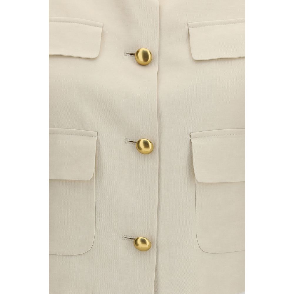 P.A.R.O.S.H. Veste Sans Manches en Laine Beige