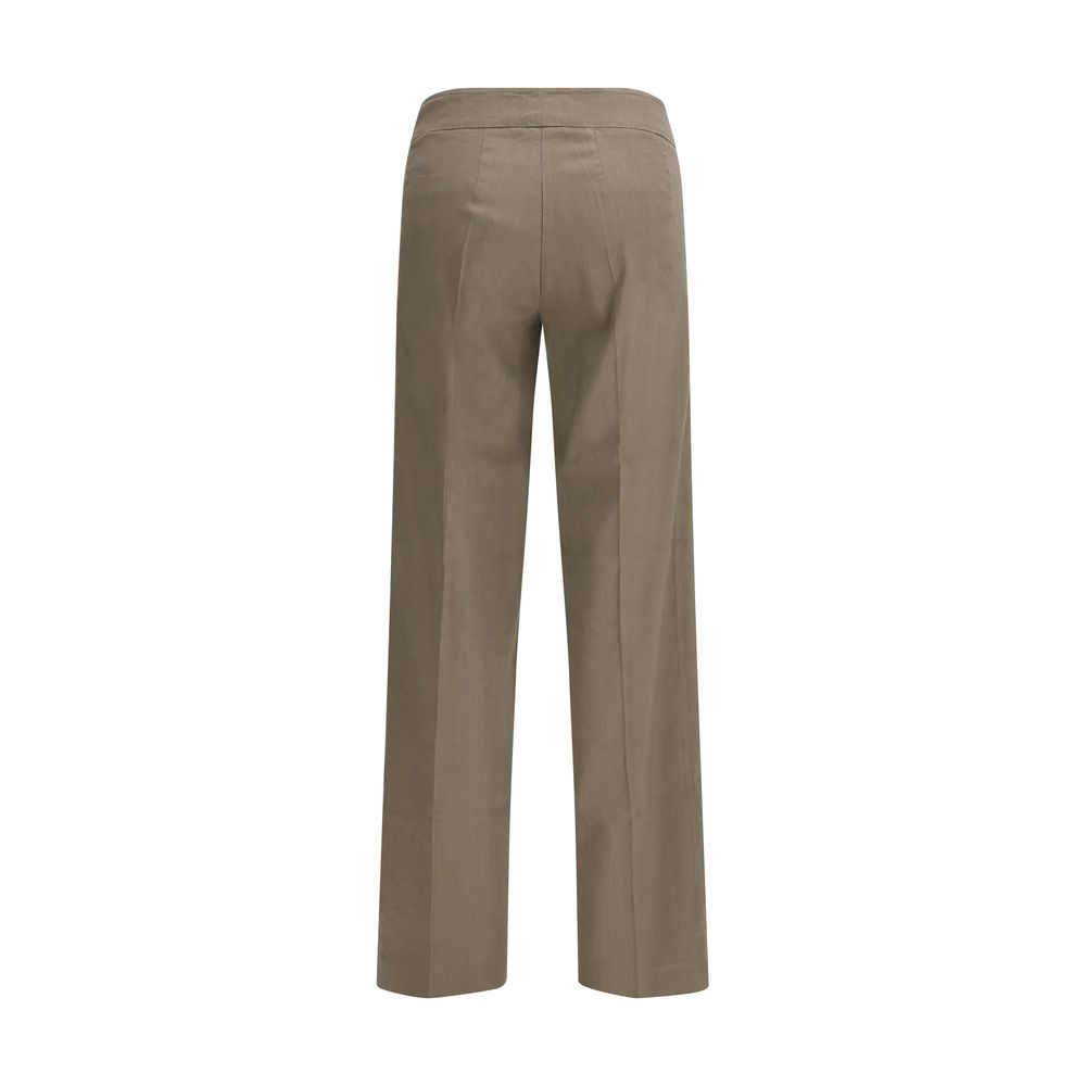 Pantalon décontracté en lin beige Avenue Montaigne