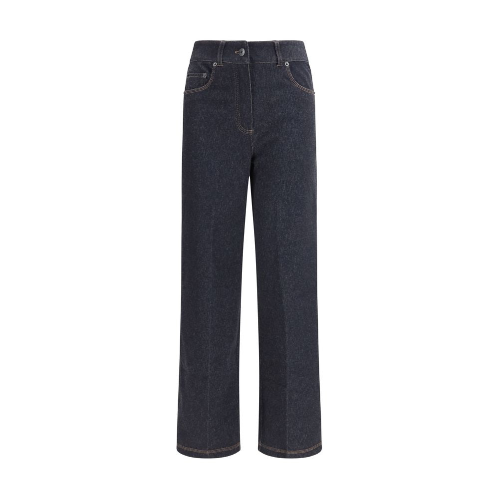 Max Mara Pure Blue Straight Leg Jeans for Women