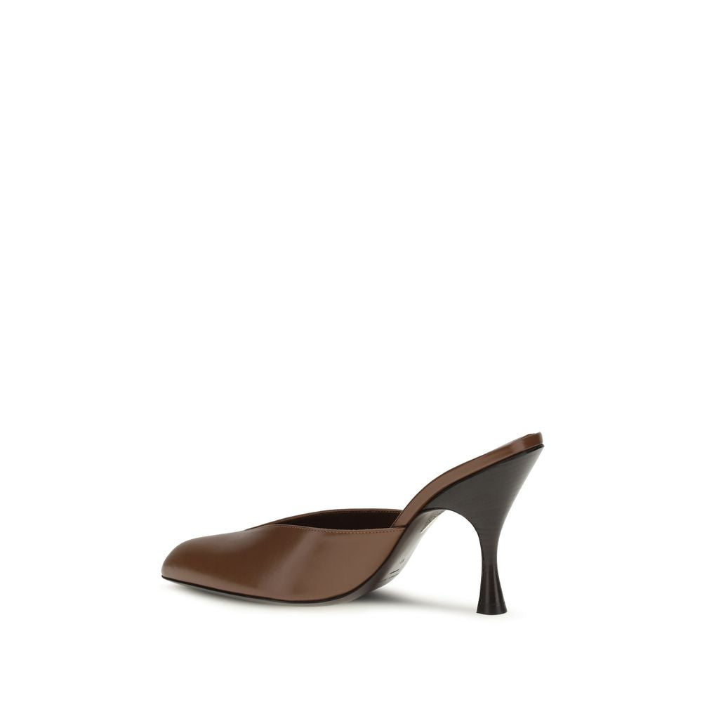 Herbert Levine Brown Mules for Women detail view