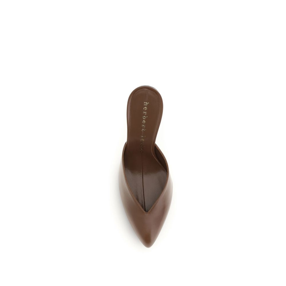 Herbert Levine Brown Mules for Women side view