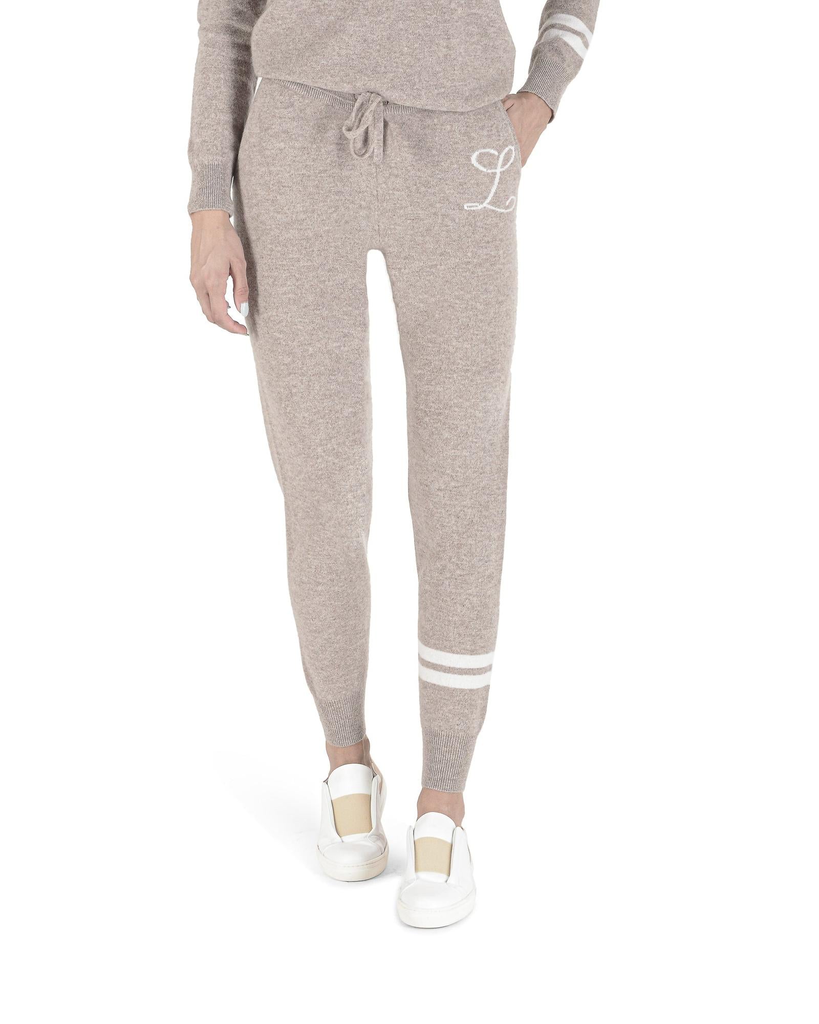Crown of Edinburgh Cashmere Beige Casual Pants for Women