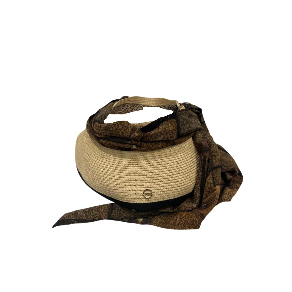 Chapeau femme Borbonese beige papier avec foulard