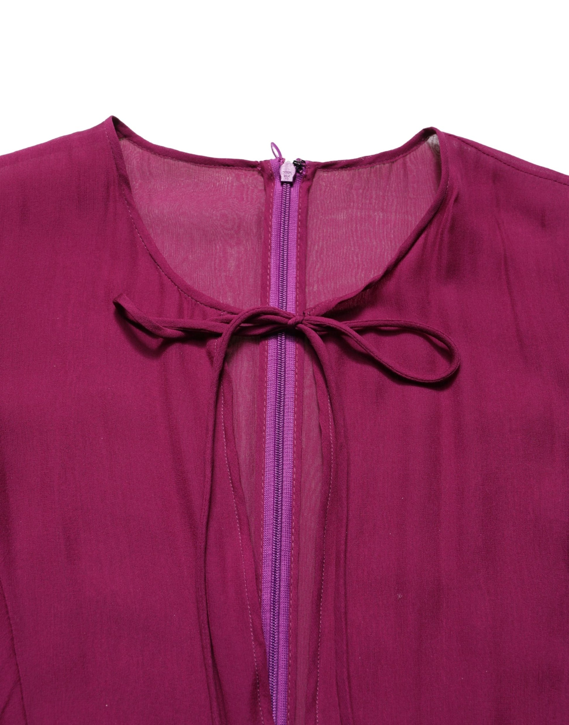 Dolce & Gabbana Purple Sheer Chiffon Silk Long Maxi Dress