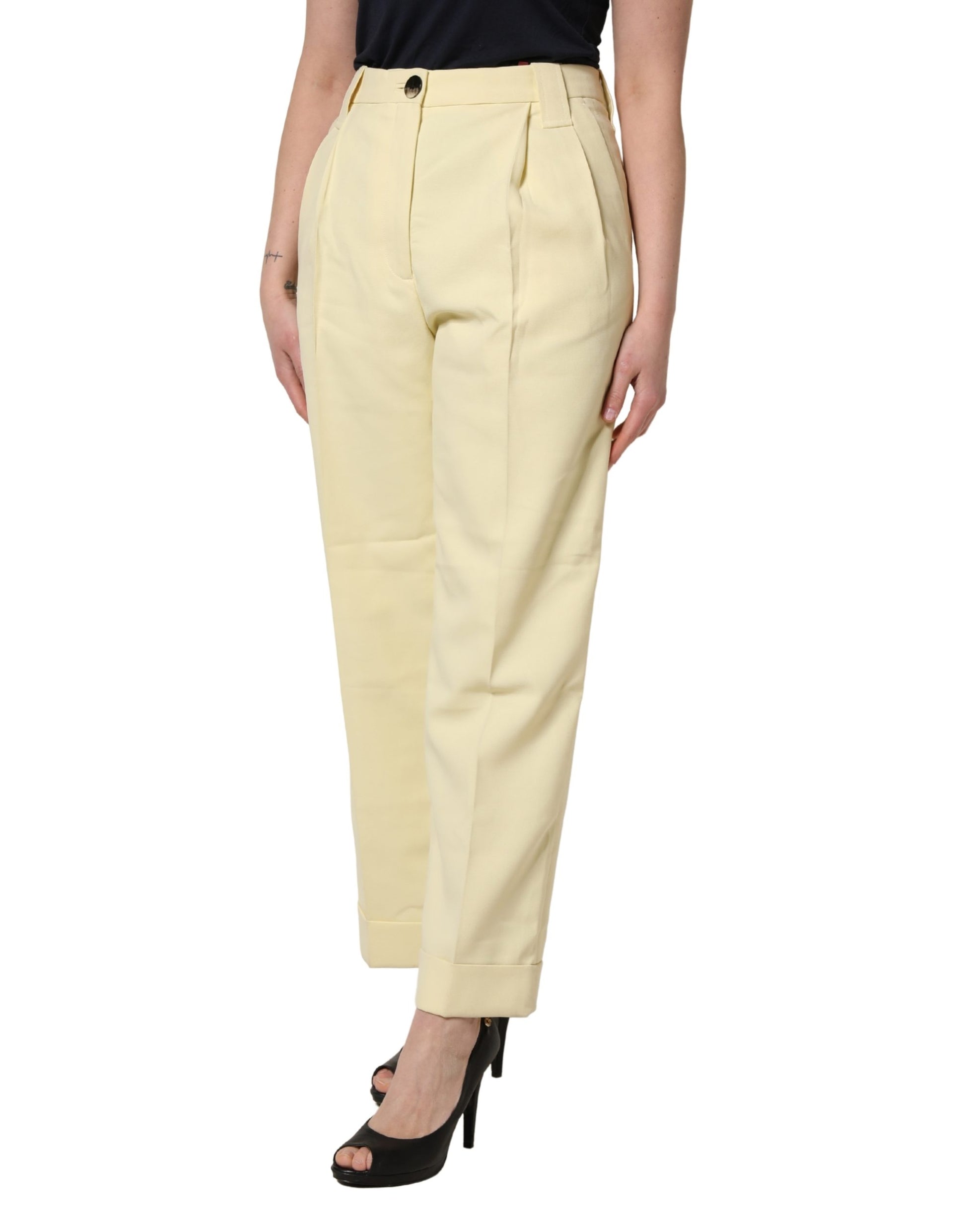 Ganni Yellow Dress Pants for Women detail view
