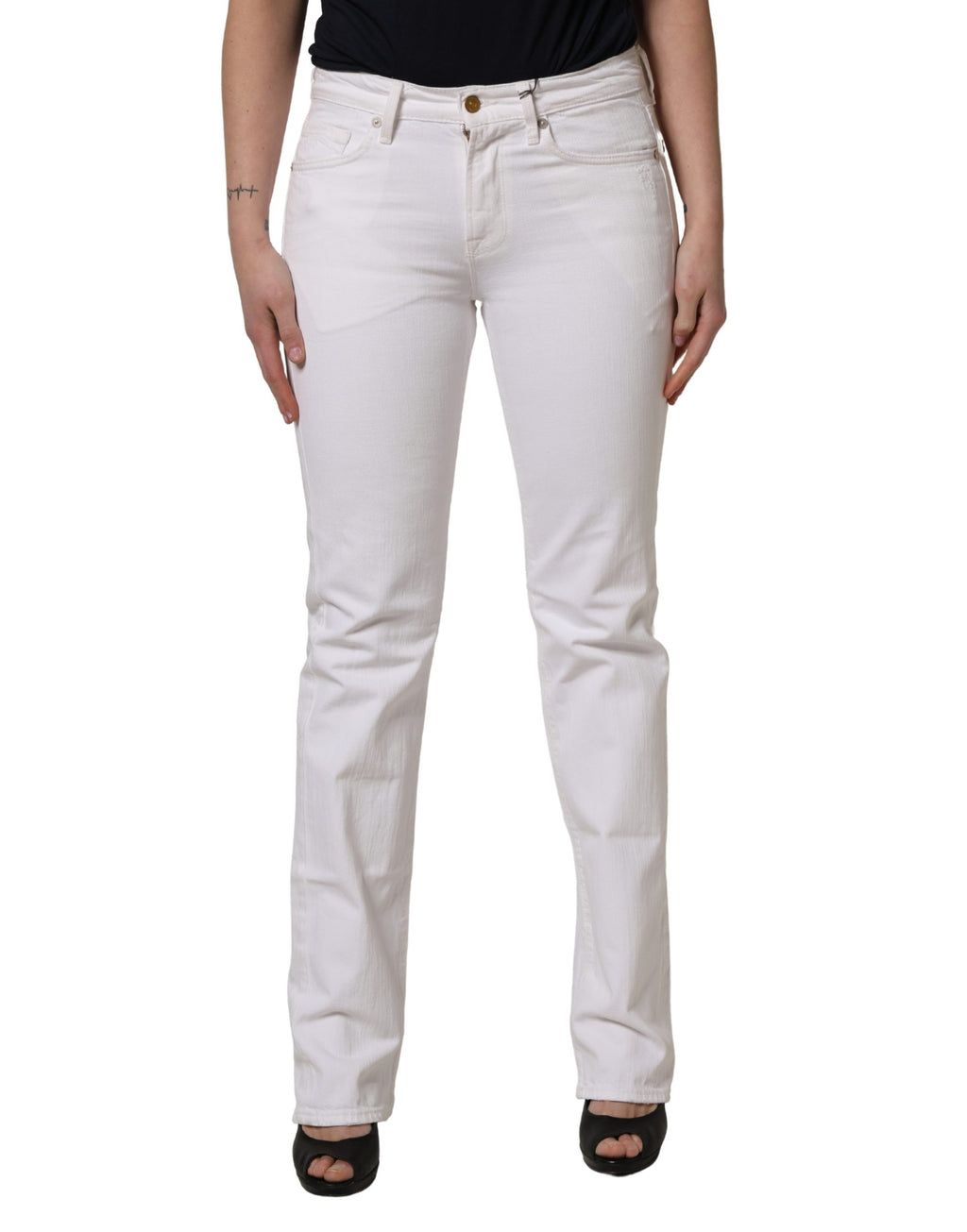 7 For All Mankind White Skinny Jeans for Women