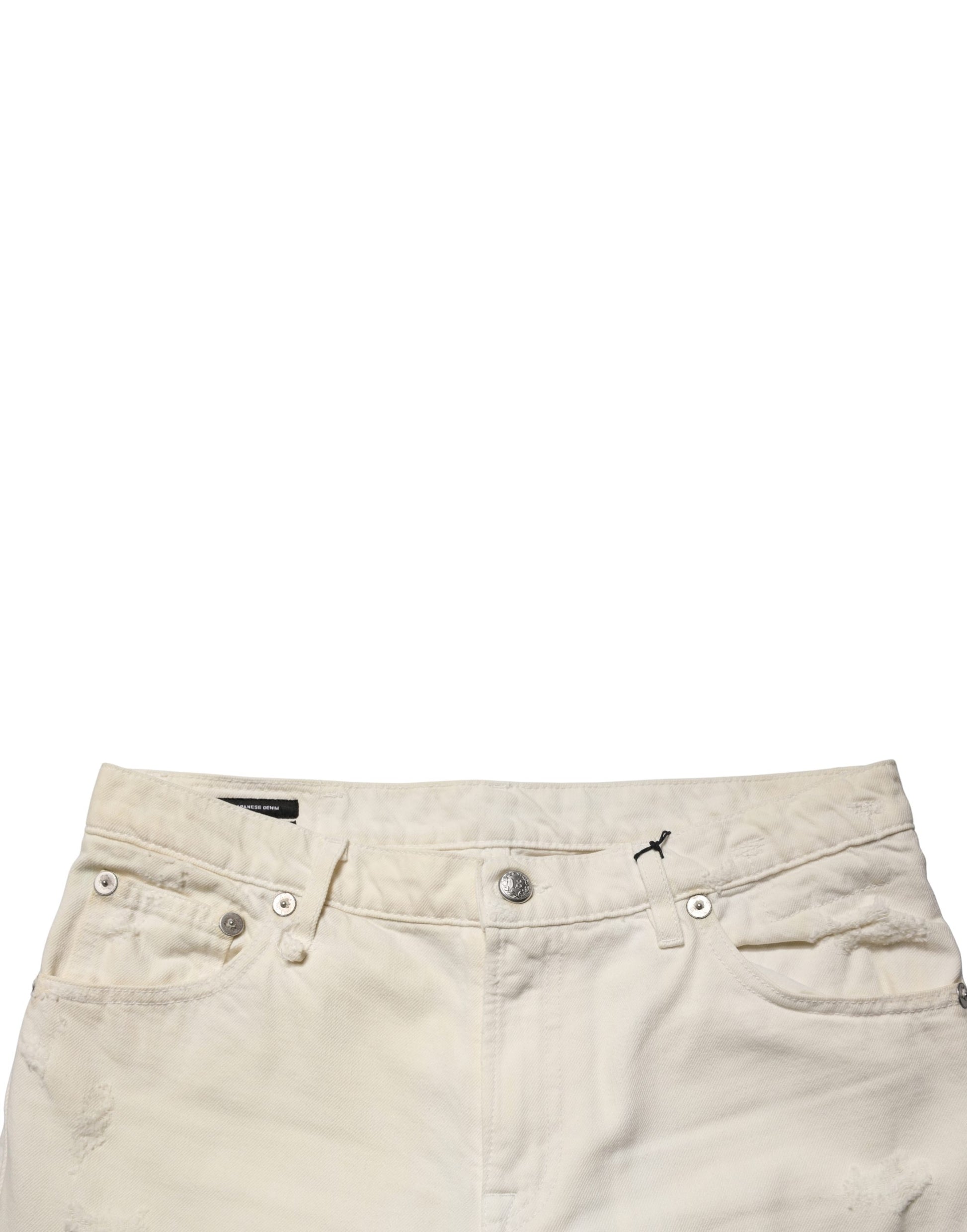 Jean-pantalon en denim déchiré R13 taille mi-basse, coupe bootcut