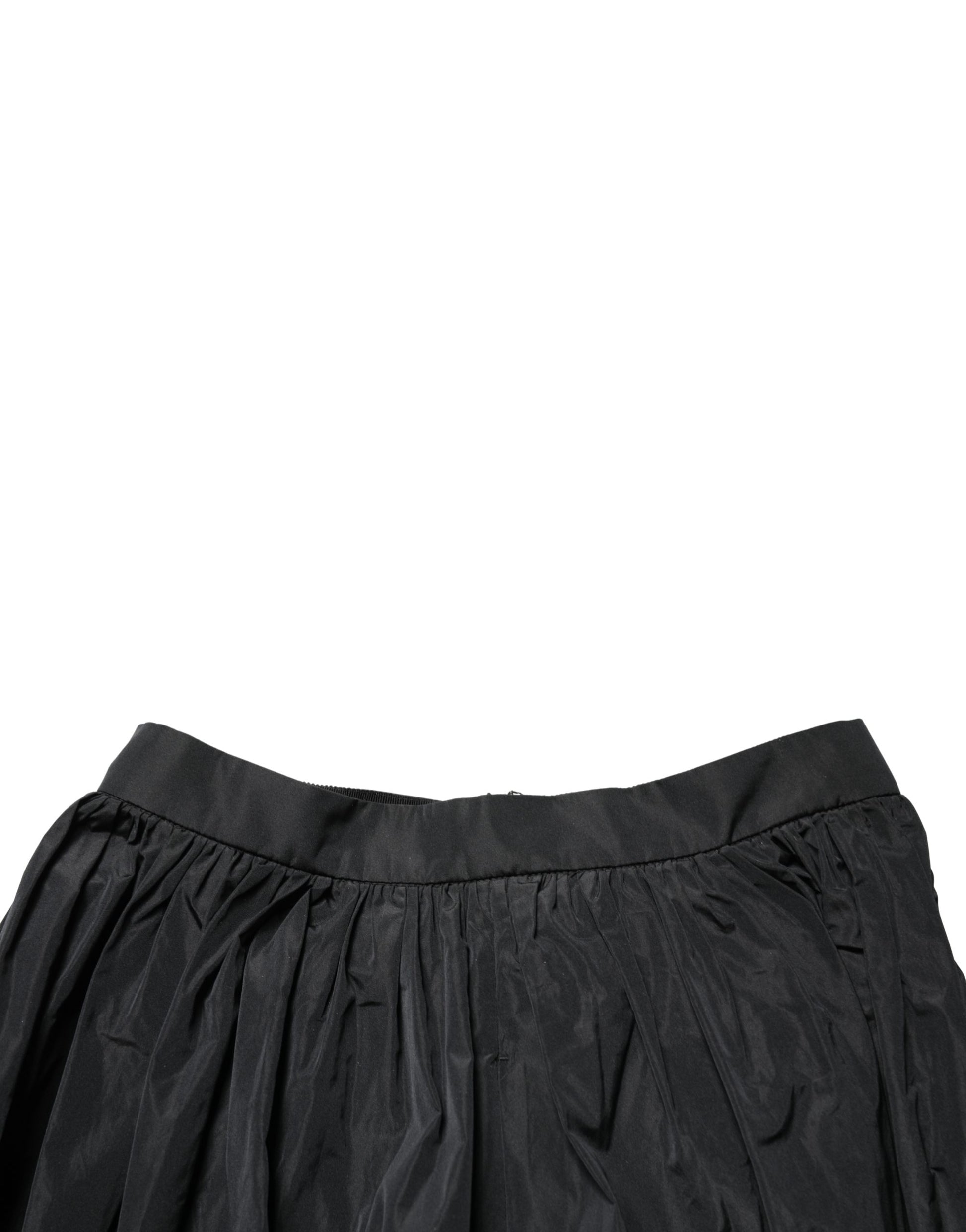 Jupe longue trapèze plissée taille haute noire MSGM pour femme
