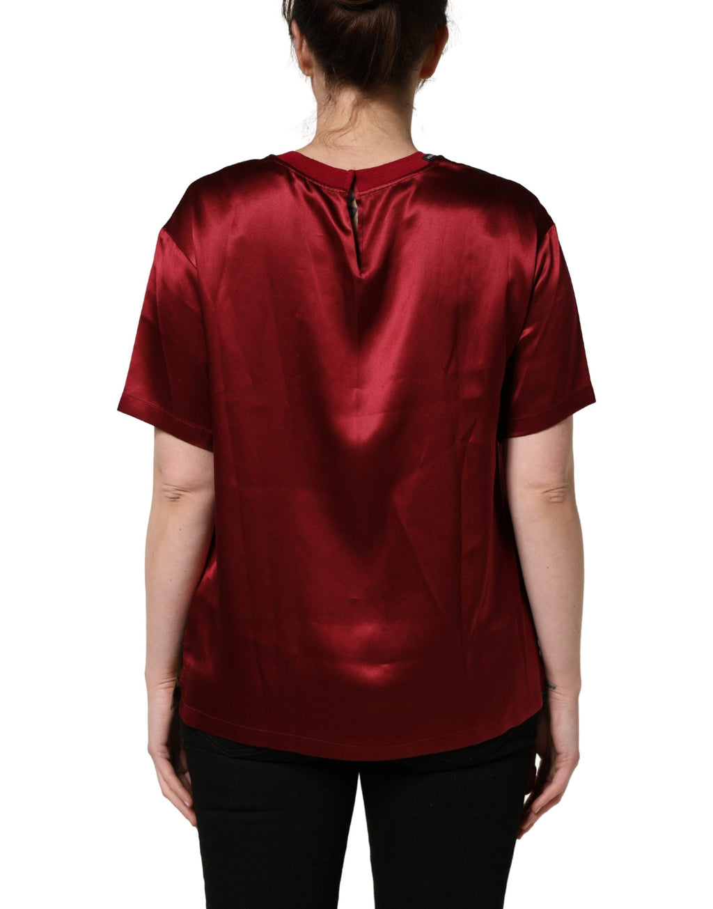 T-shirt en soie Dolce & Gabbana motif reine avec peinture couronne royale marron