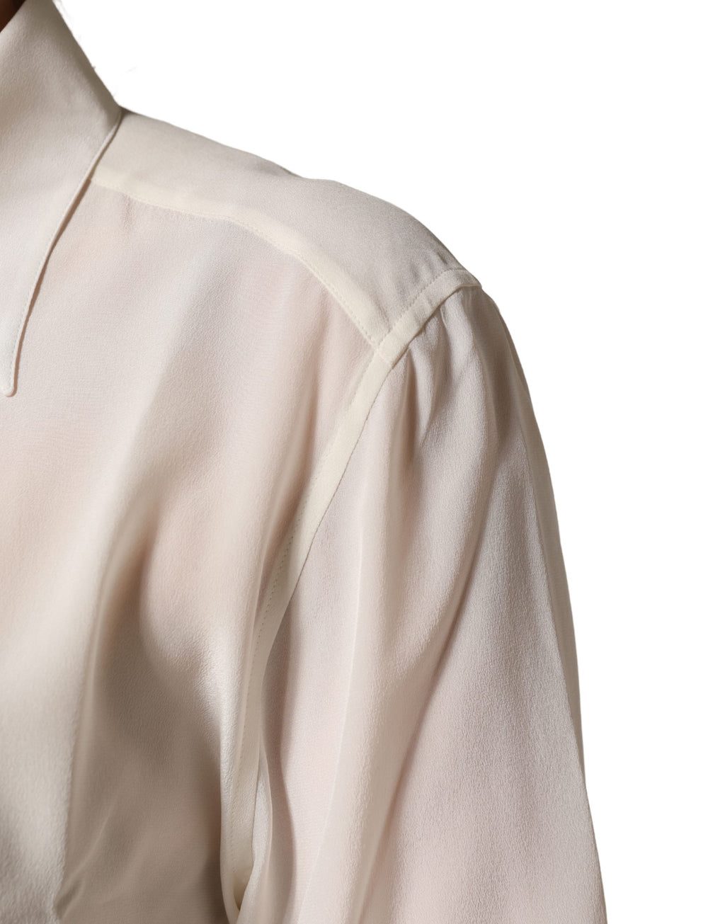 Haut chemisier à col et manches longues Dolce & Gabbana blanc cassé