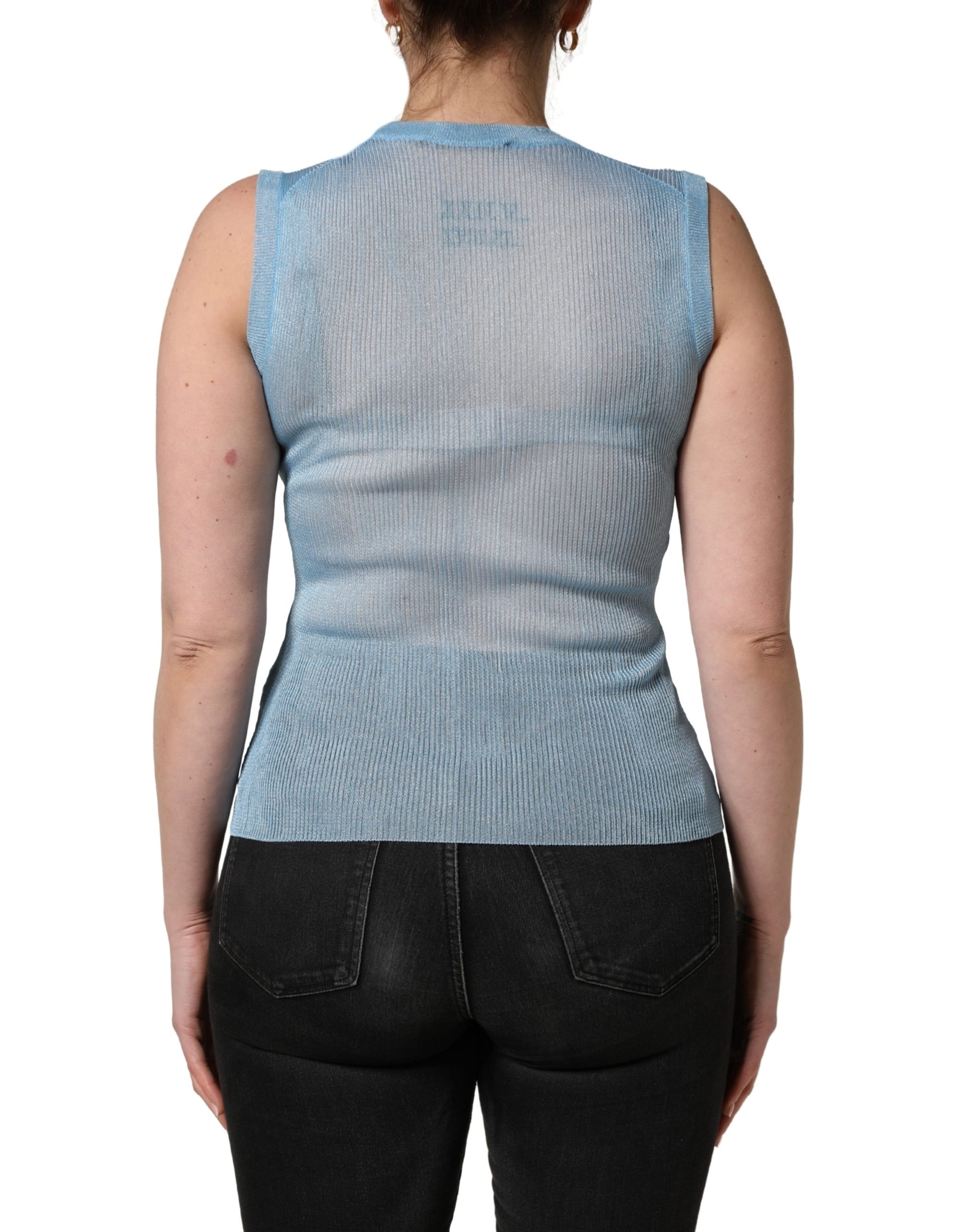 Dolce & Gabbana Blue Tank Tops T for Women side view