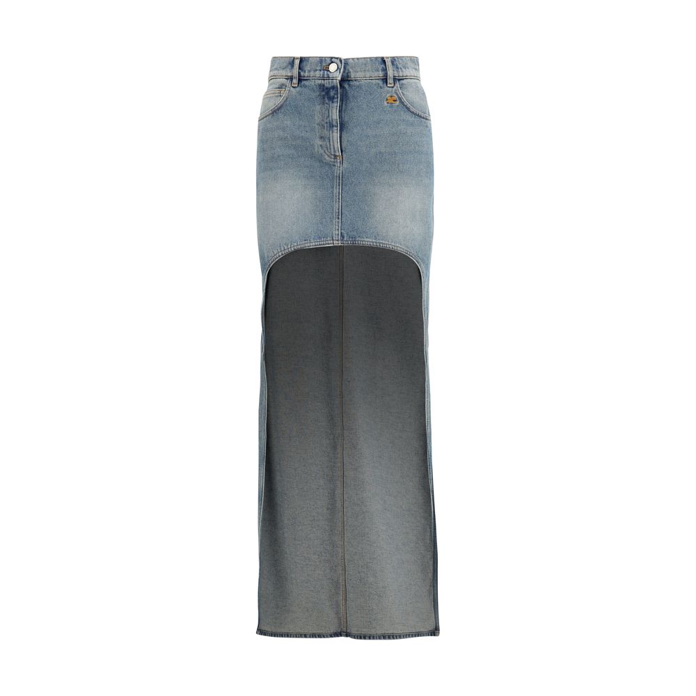 Jupe en jean bleue Courrèges