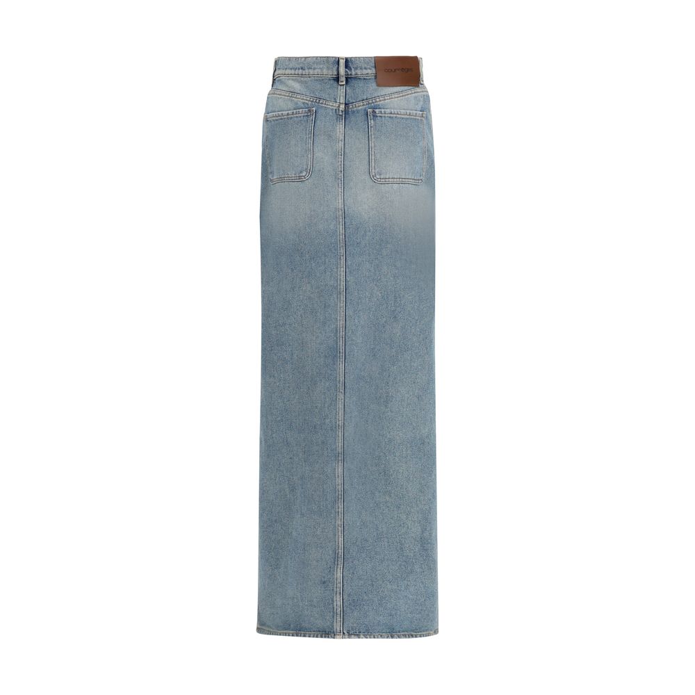 Jupe en jean bleue Courrèges
