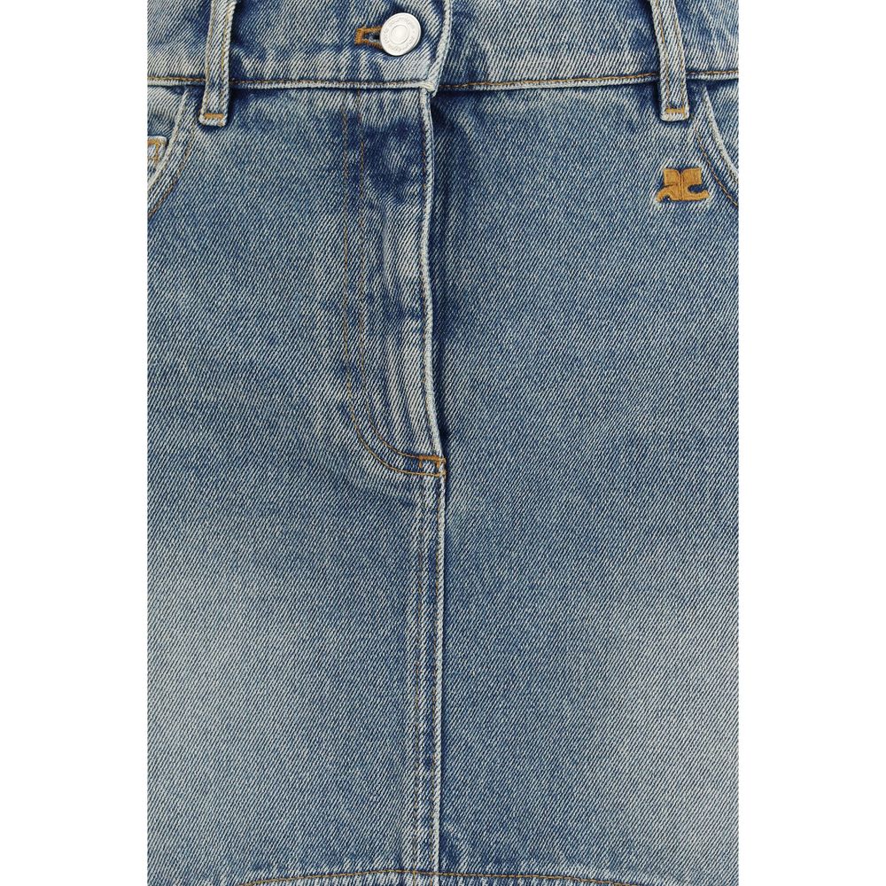 Jupe en jean bleue Courrèges